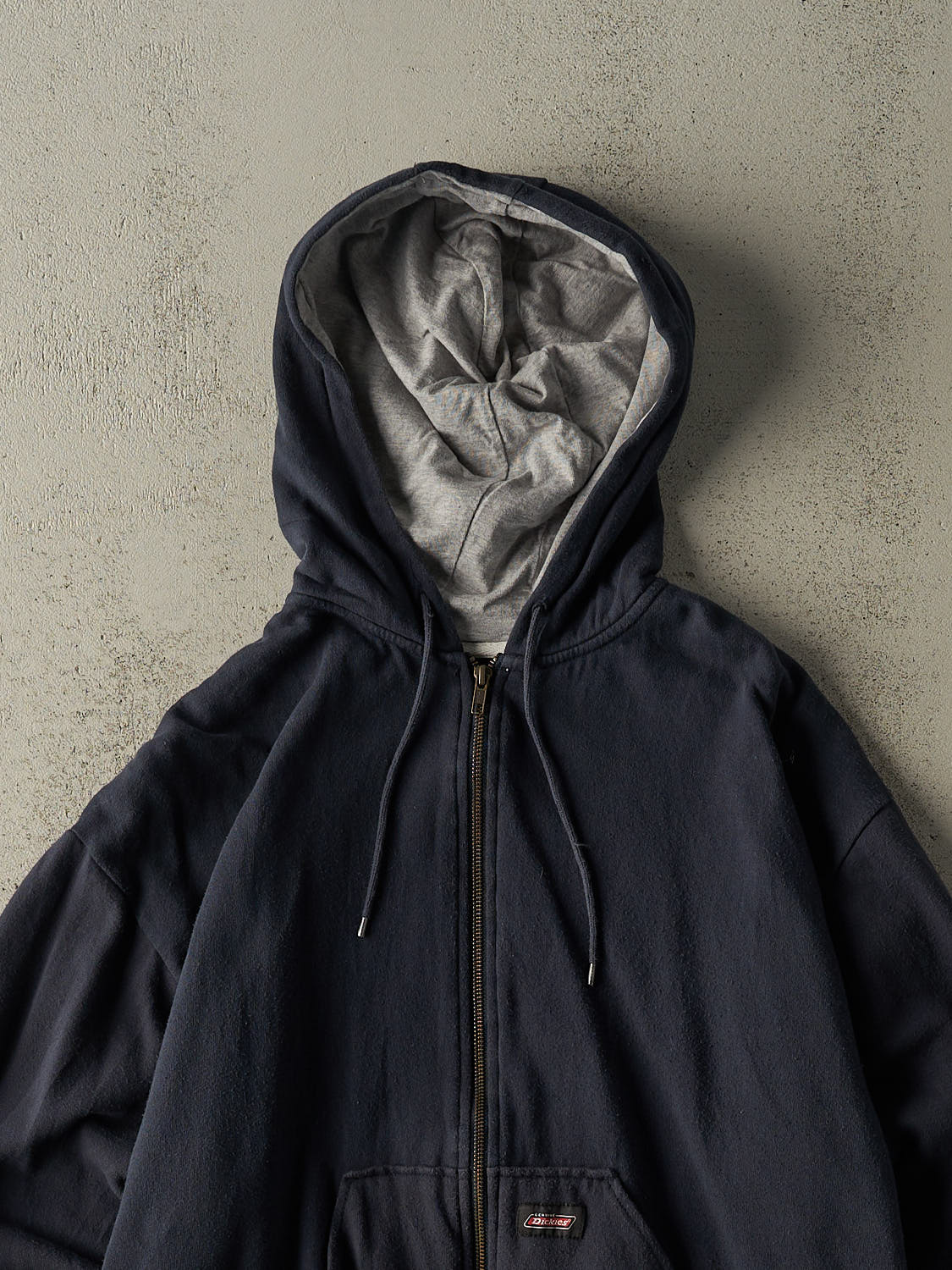 Vintage Y2K Navy Blue Dickies Thermal Lined Zip Up Hoodie (L) - Image 2