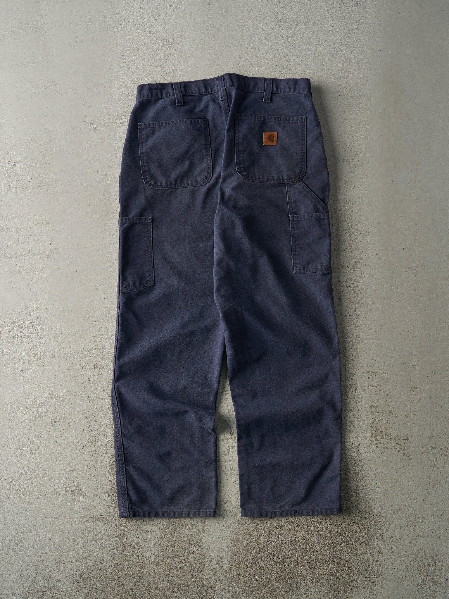 Vintage Y2K Navy Blue Dungaree Fit Carhartt Work Pants (34x31) - Image 2
