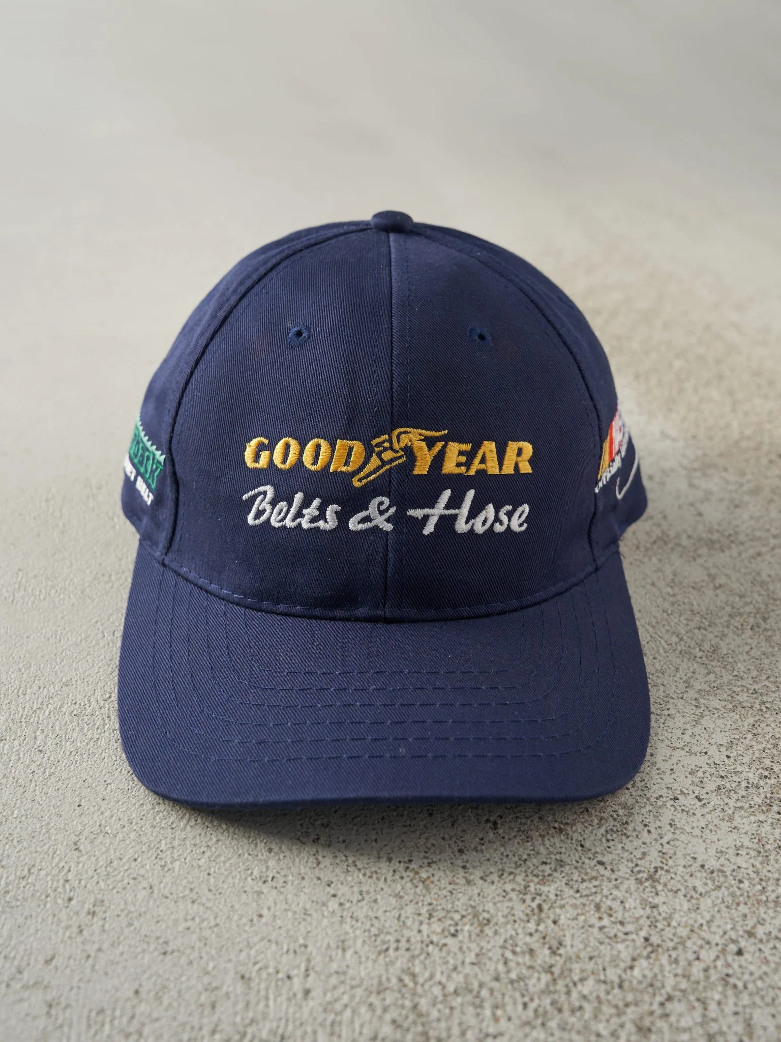 Vintage Y2K Navy Blue Embroidered Goodyear Nascar Racing Velcro Hat