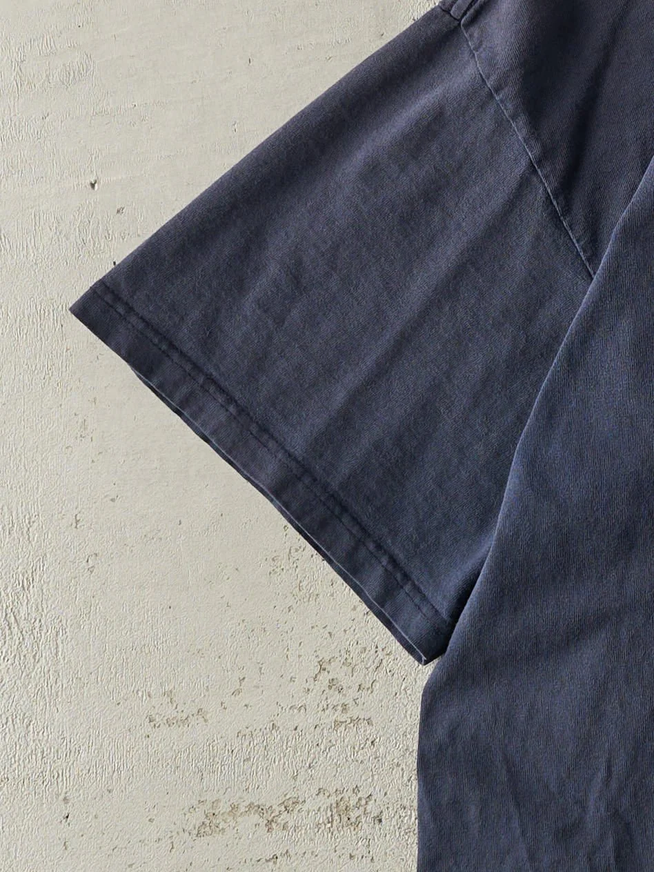 Vintage Y2K Navy Blue Embroidered Nike Tee (XL) - Image 3