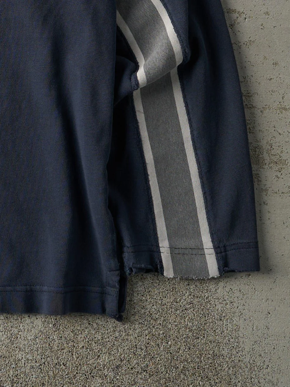 Vintage Y2K Navy Blue Gap Striped Knit Crewneck (L) - Image 3
