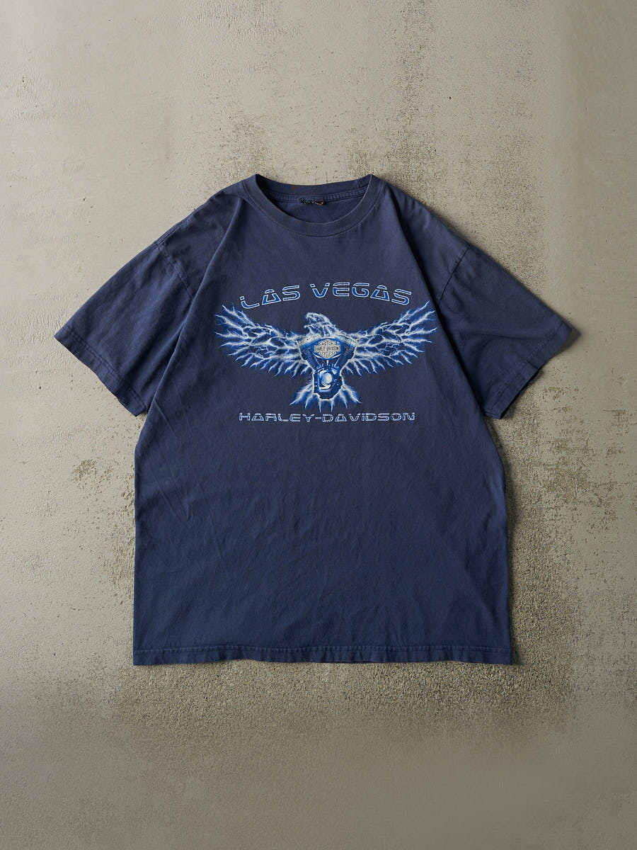 Vintage Y2K Navy Blue Harley Davidson Las Vegas Nevada Tee (XL)