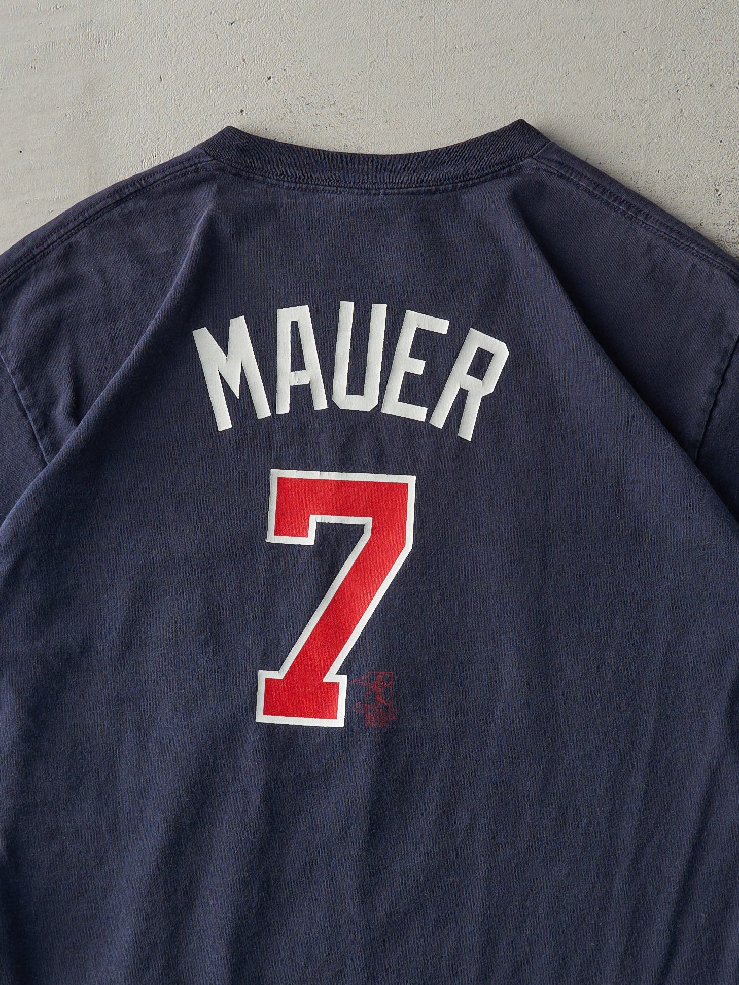 Vintage Y2K Navy Blue Minnesota Twins Joe Mauer Player Tee (S) - Image 4