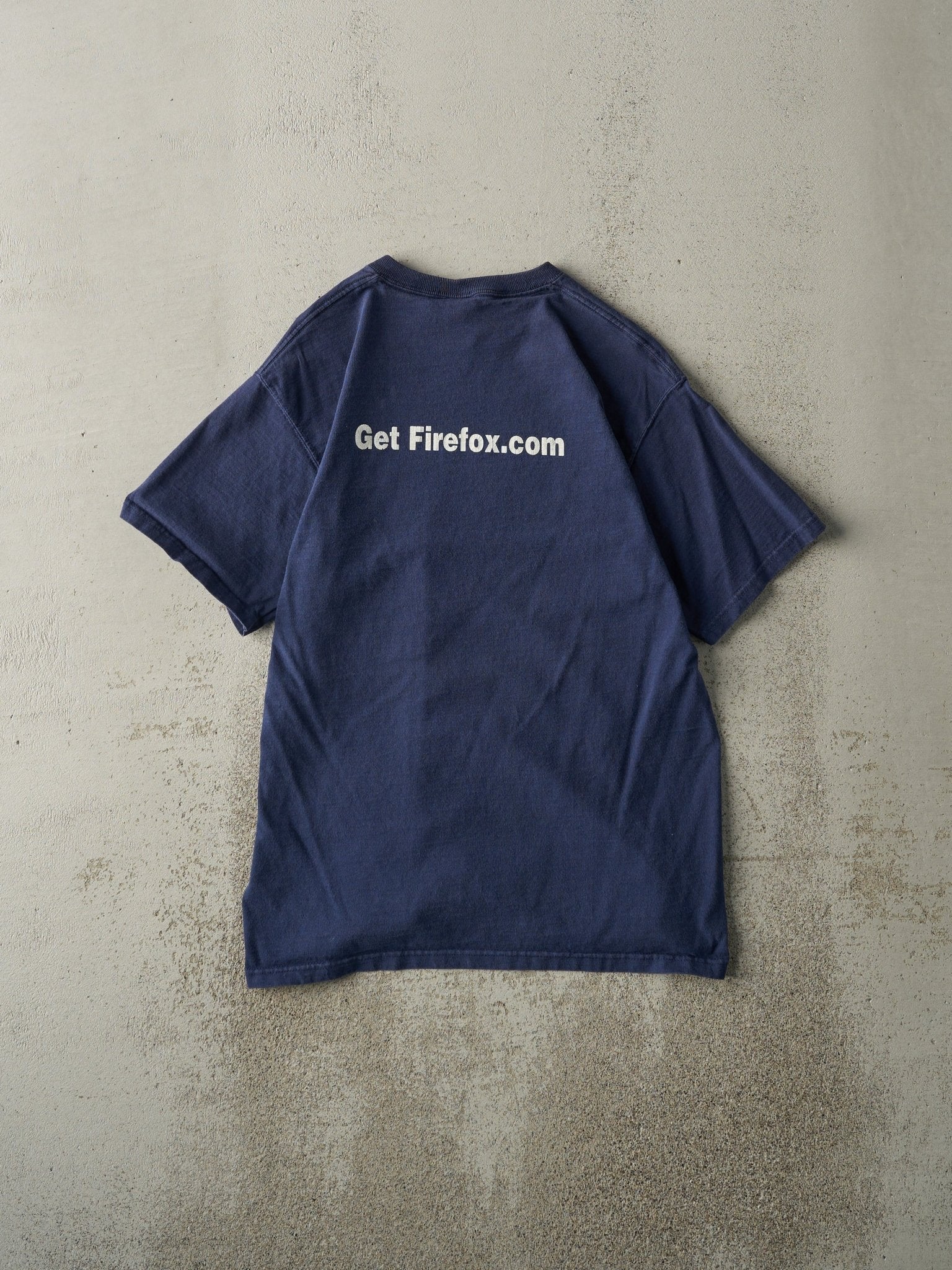 Vintage Y2K Navy Blue Mozilla Firefox Tee (S/M) - Image 2