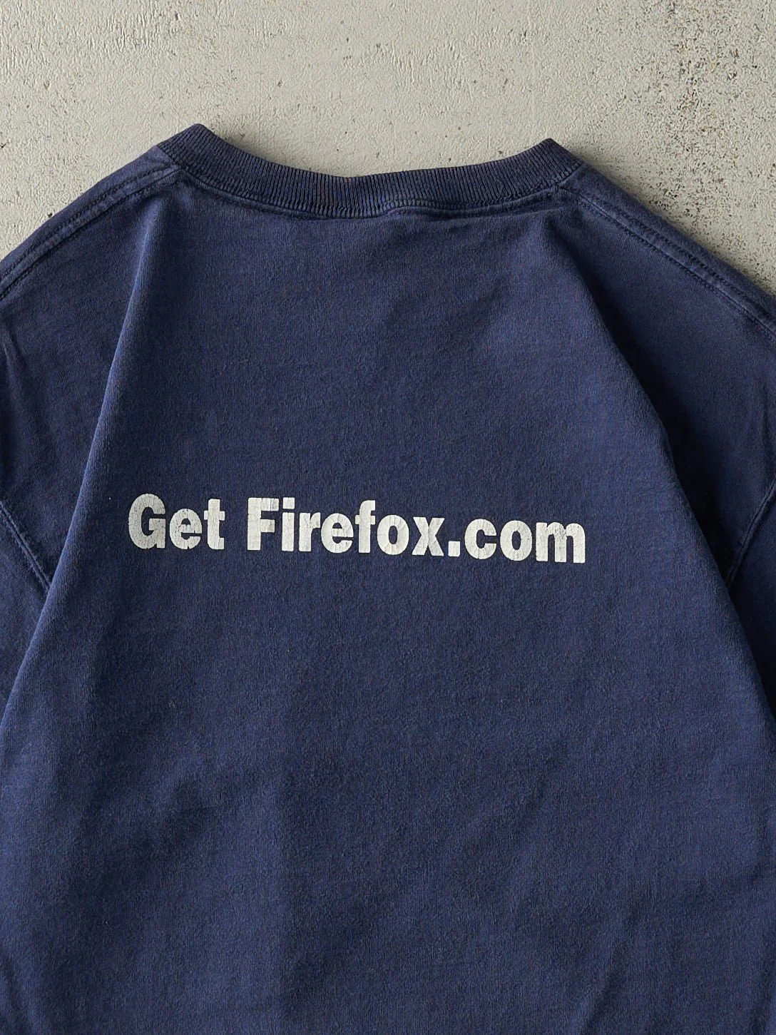 Vintage Y2K Navy Blue Mozilla Firefox Tee (S/M) - Image 4