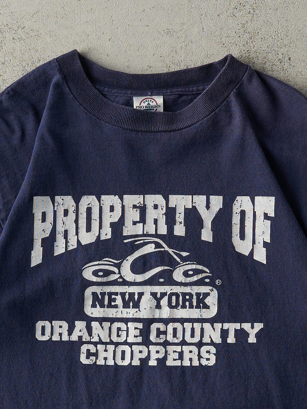 Vintage Y2K Navy Blue New York Orange County Choppers Tee (S) - Image 3