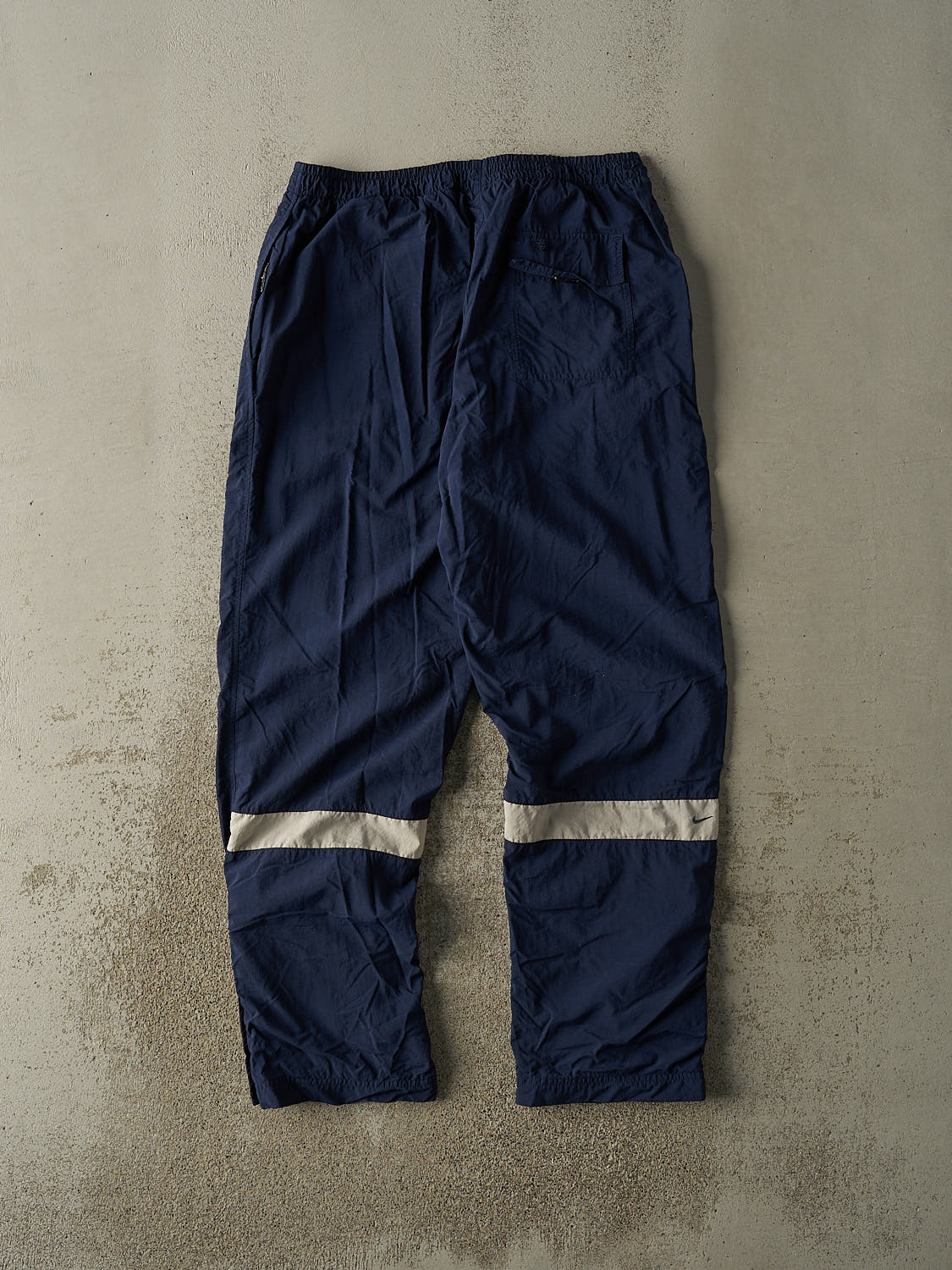 Vintage Y2K Navy Blue Nike Embroidered Track Pants (34x33) - Image 2