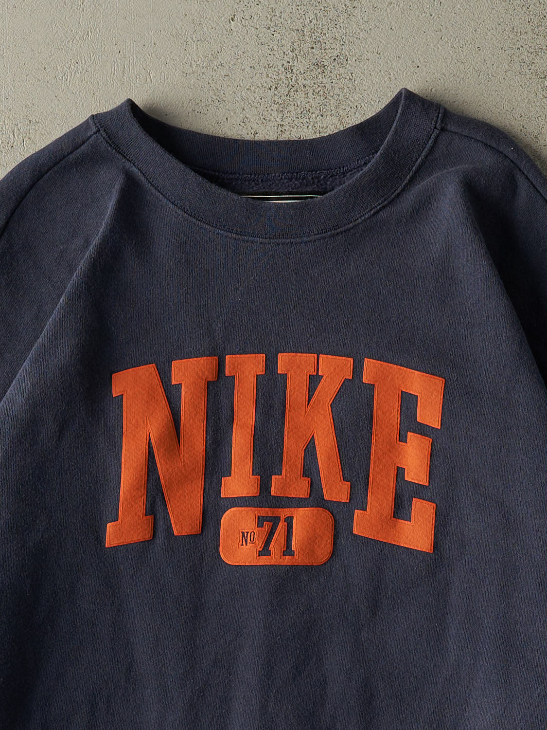 Vintage Y2K Navy Blue Nike Logo Crewneck (XXL) - Image 2