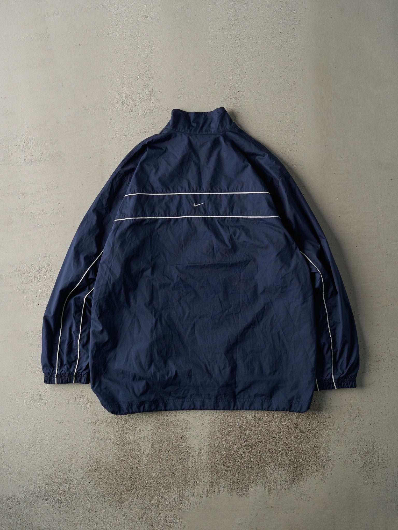Vintage Y2K Navy Blue Nike Windbreaker Jacket (XL) - Image 2