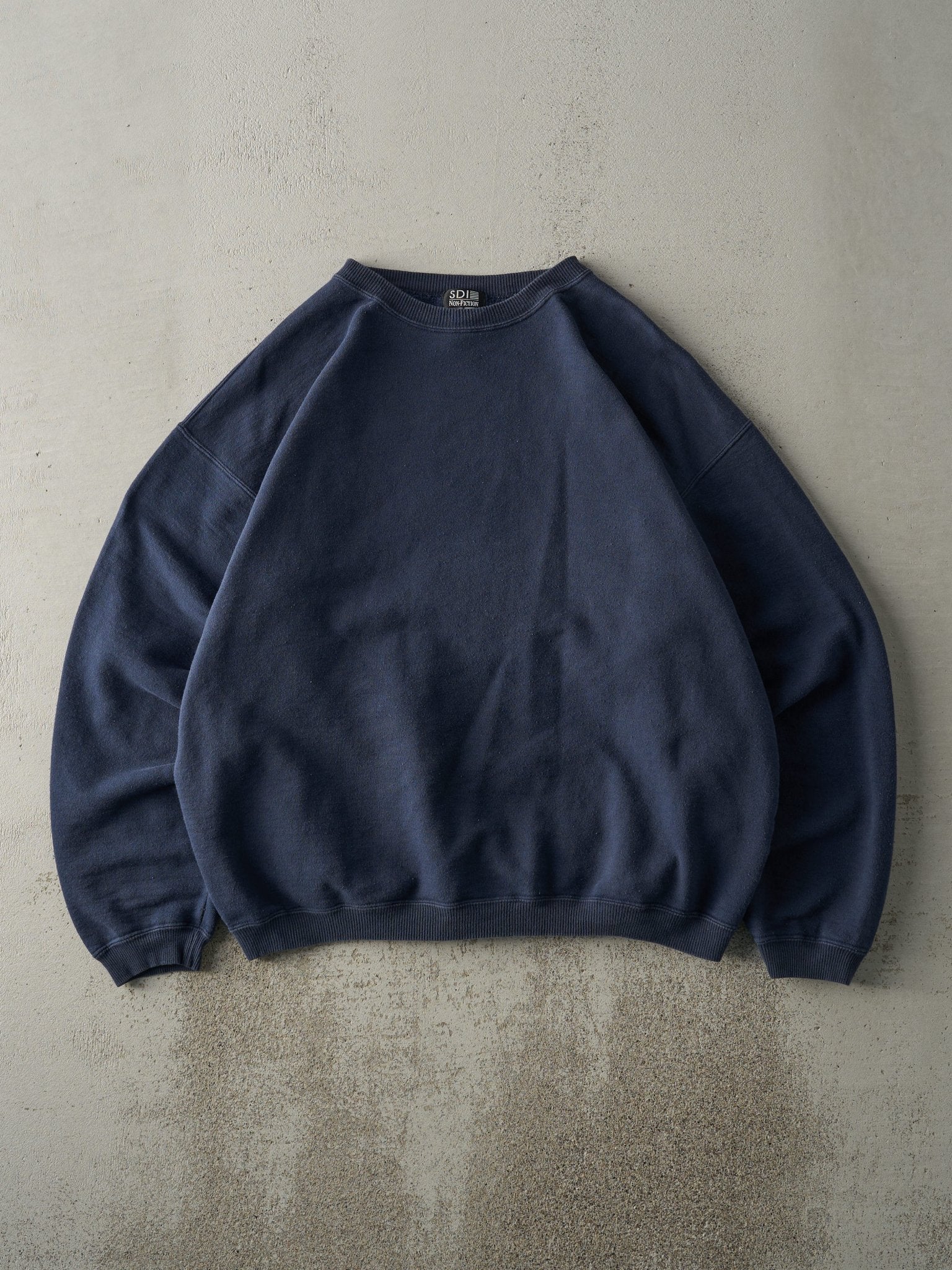 Vintage Y2K Navy Blue Non-Fiction Blank Crewneck (M/L)