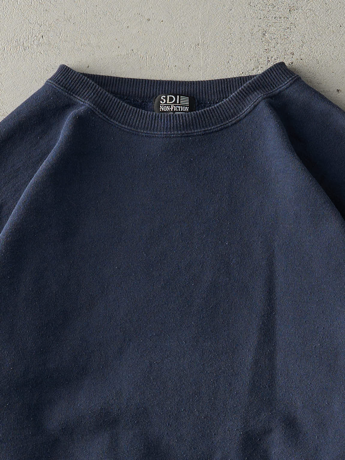 Vintage Y2K Navy Blue Non-Fiction Blank Crewneck (M/L) - Image 2
