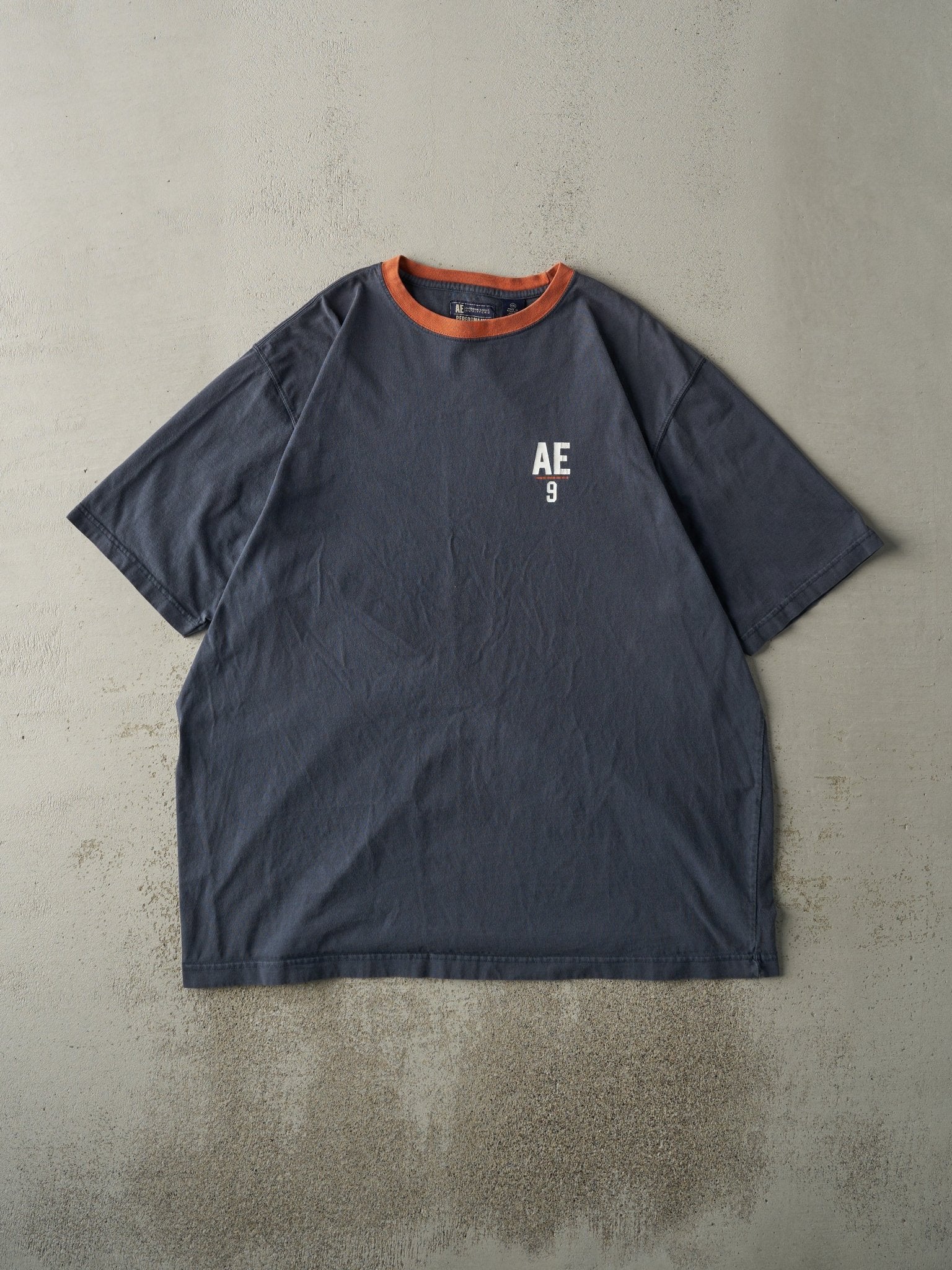Vintage Y2K Navy Blue & Orange American Eagle Tee (XXL/XXXL)