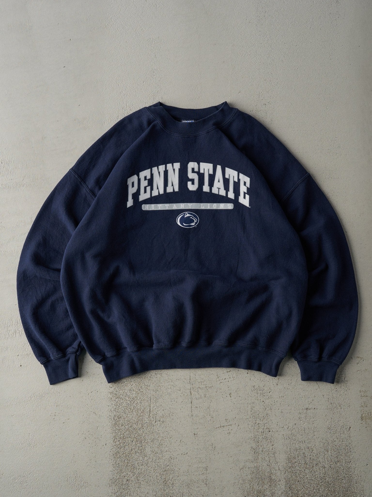 Vintage Y2K Navy Blue Penn State University Boxy Crewneck (L)