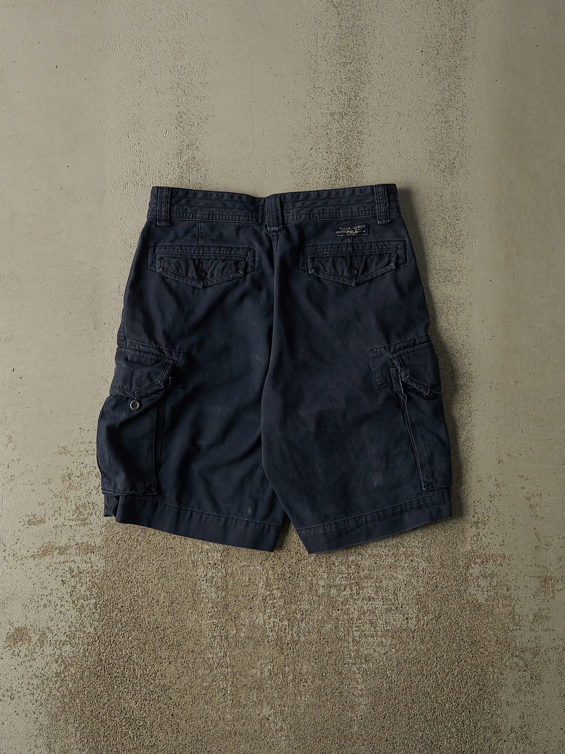Vintage Y2K Navy Blue Polo Ralph Lauren Cargo Shorts (32x10.5) - Image 2