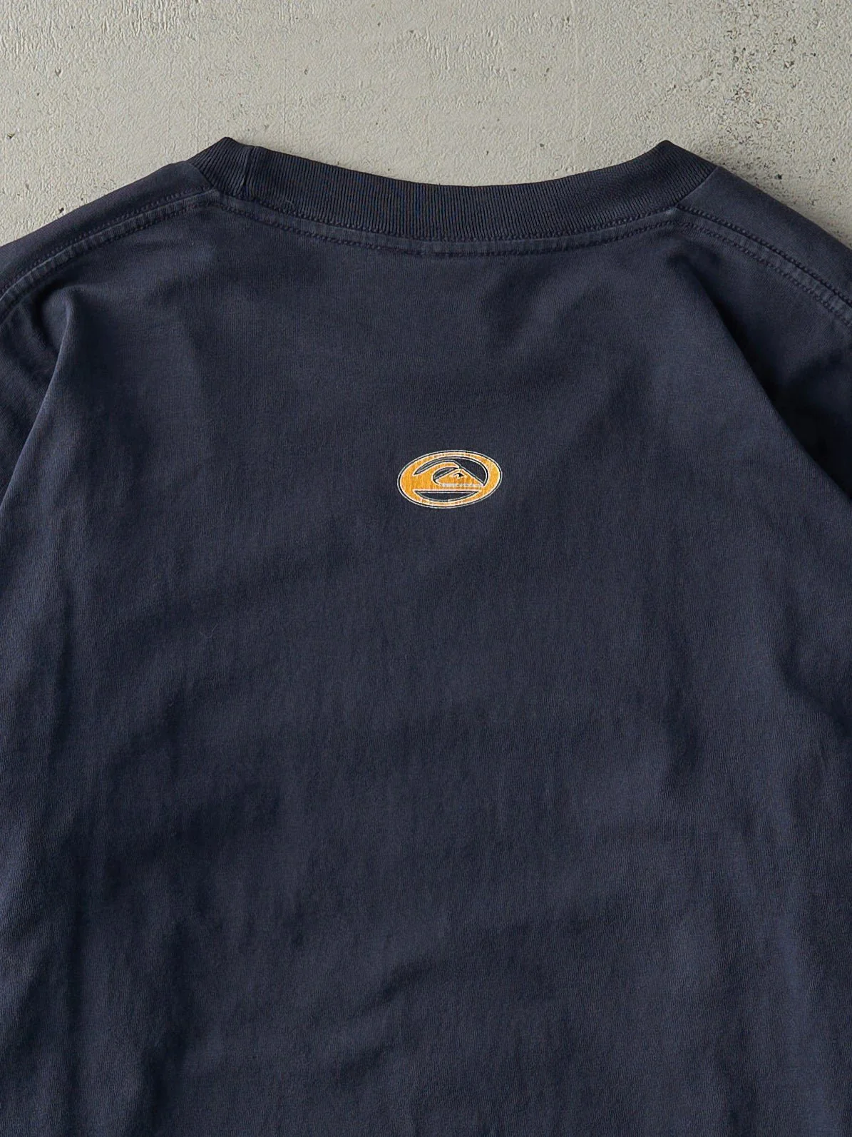 Vintage Y2K Navy Blue Quiksilver Logo Long Sleeve (M/L) - Image 4