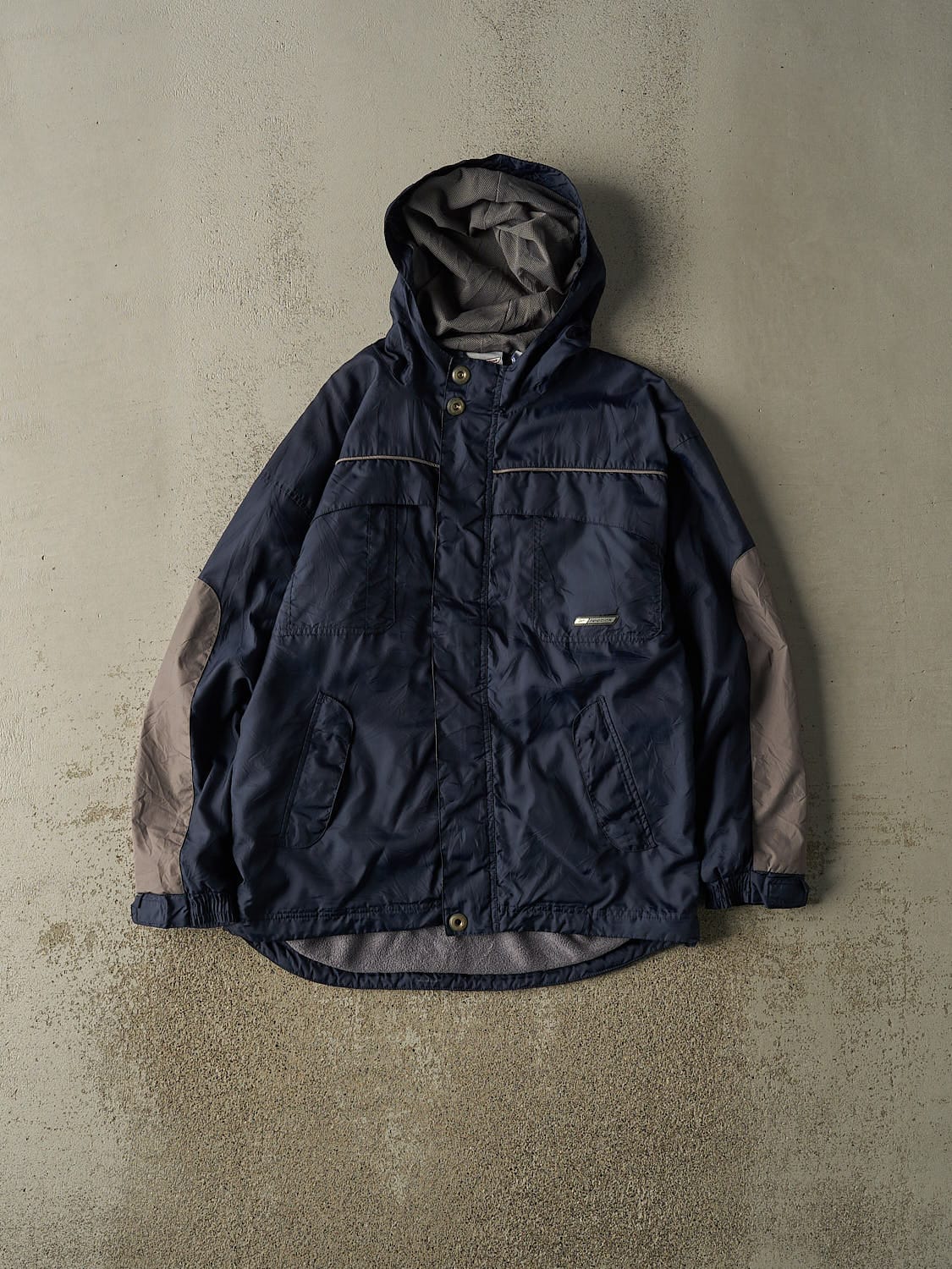 Vintage Y2K Navy Blue Reebok Fleece Lined Windbreaker Jacket (M/L)