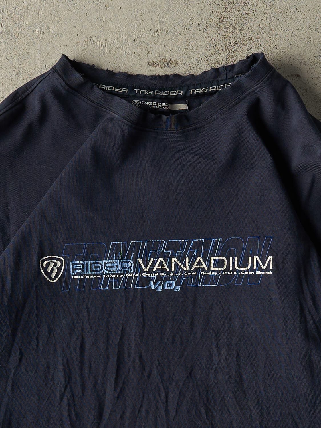 Vintage Y2K Navy Blue Rider Vanadium Tee (L/XL) - Image 2