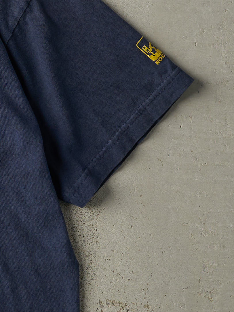 Vintage Y2K Navy Blue "Rock On" Tee (M) - Image 3