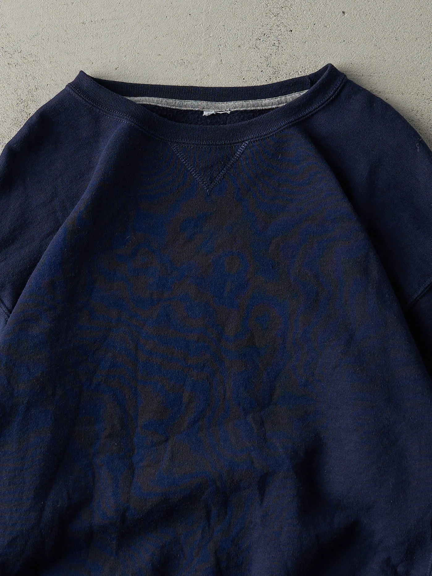 Vintage Y2K Navy Blue Russell Athletic Blank Crewneck (L) - Image 2
