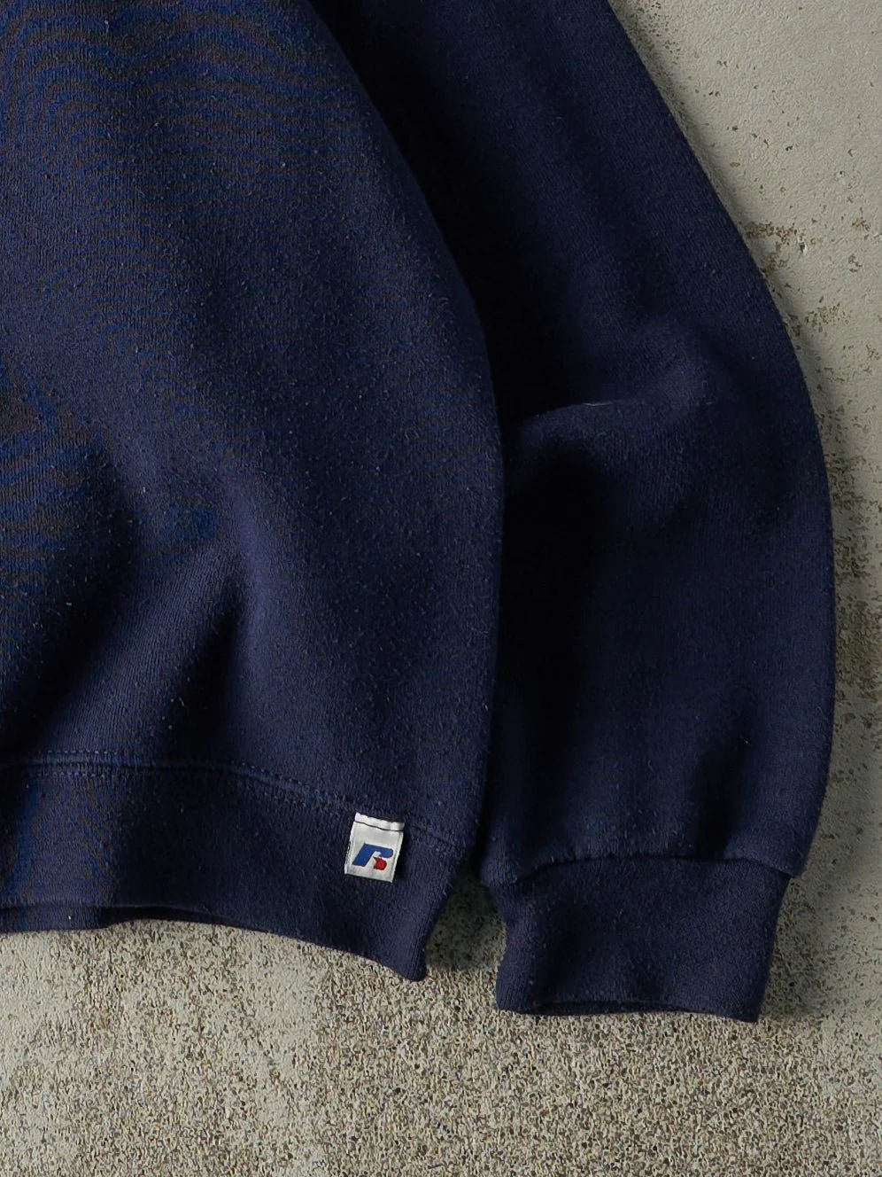Vintage Y2K Navy Blue Russell Athletic Blank Crewneck (L) - Image 3