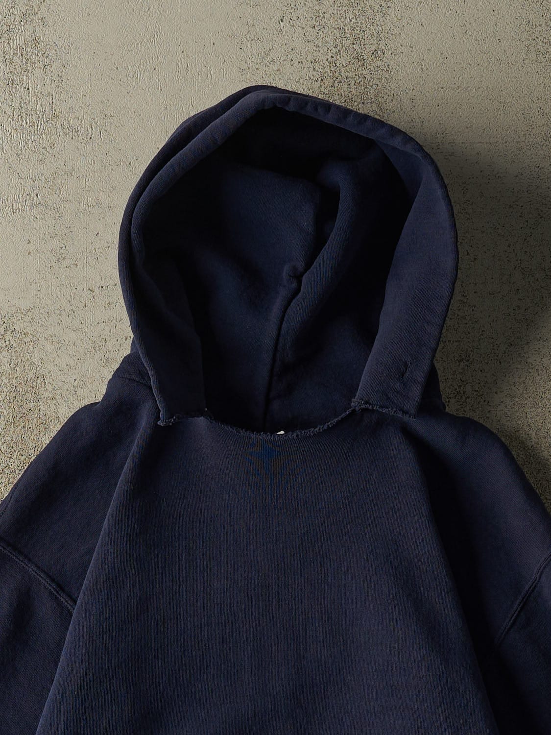 Vintage Y2K Navy Blue Russell Athletic Blank Hoodie (XS) - Image 2