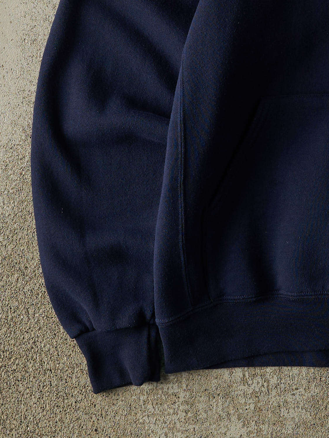 Vintage Y2K Navy Blue Russell Athletic Blank Hoodie (S) - Image 3
