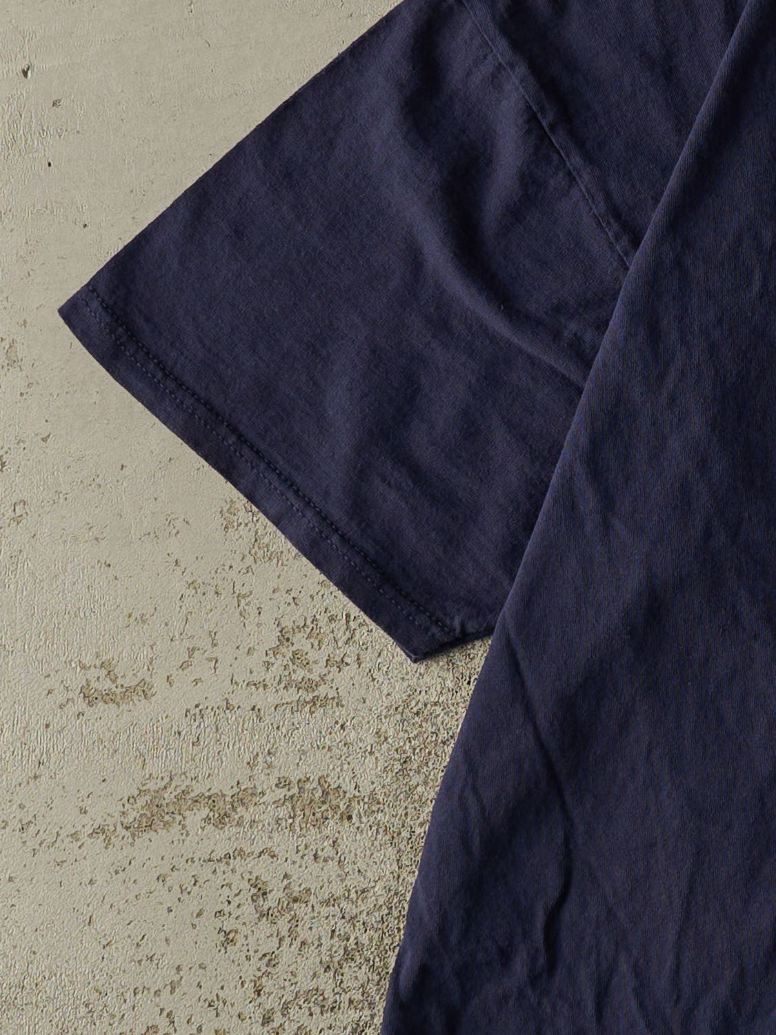 Vintage Y2K Navy Blue Russell Athletic Blank Tee (L/XL) - Image 3