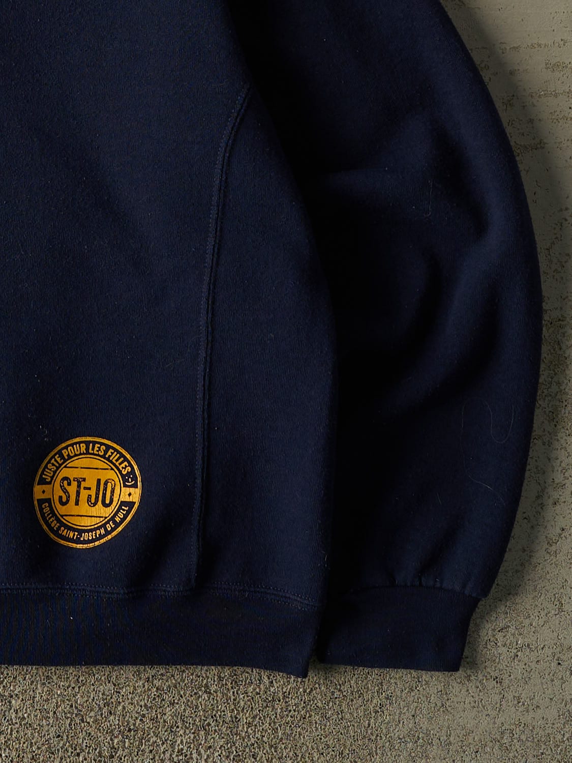 Vintage Y2K Navy Blue Russell Athletic St Joseph College Hoodie (S/M) - Image 4