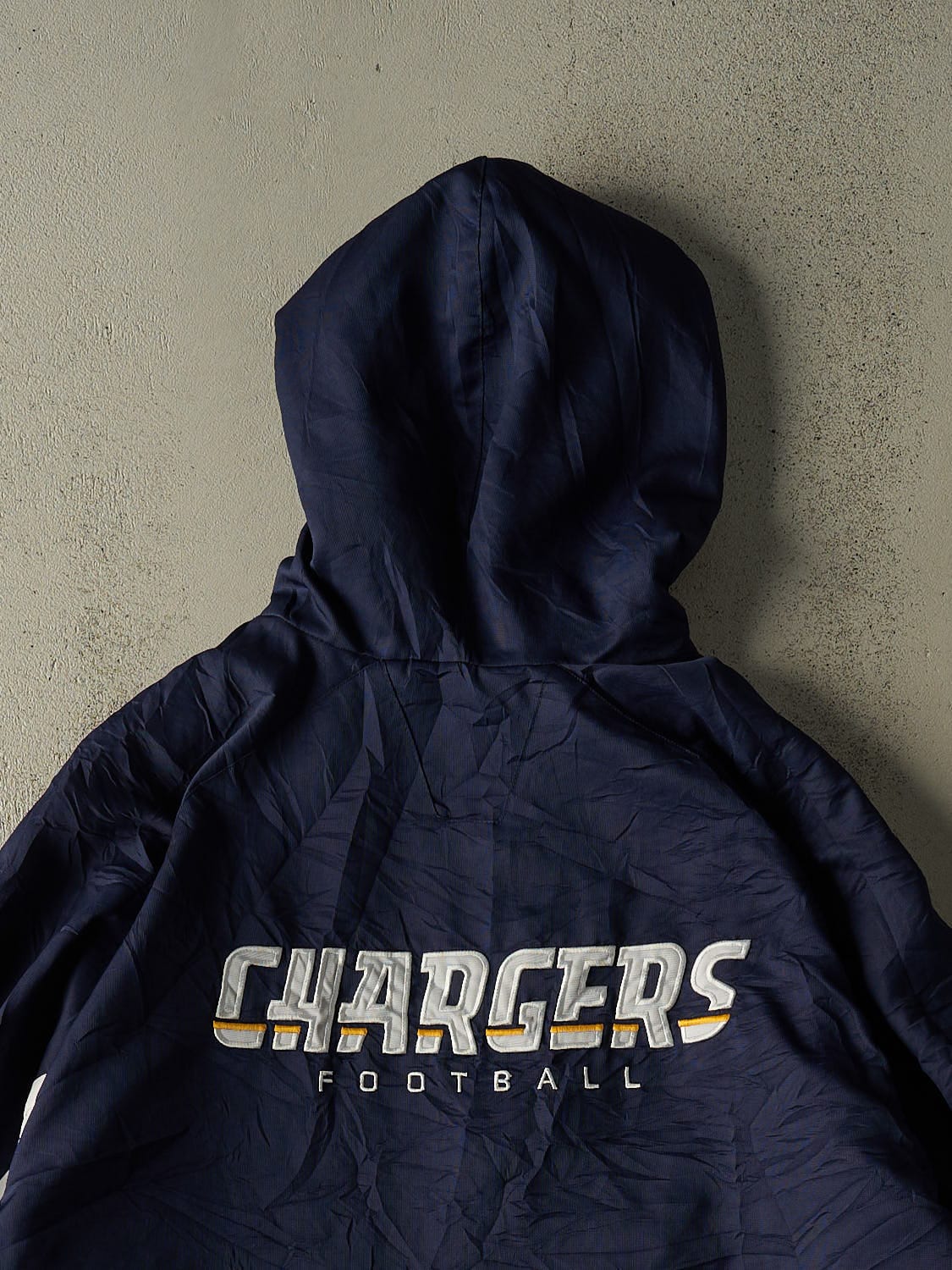 Vintage Y2K Navy Blue San Diego Chargers Reebok Fleece Lined Heavyweight Windbreaker Jacket (XXL) - Image 4
