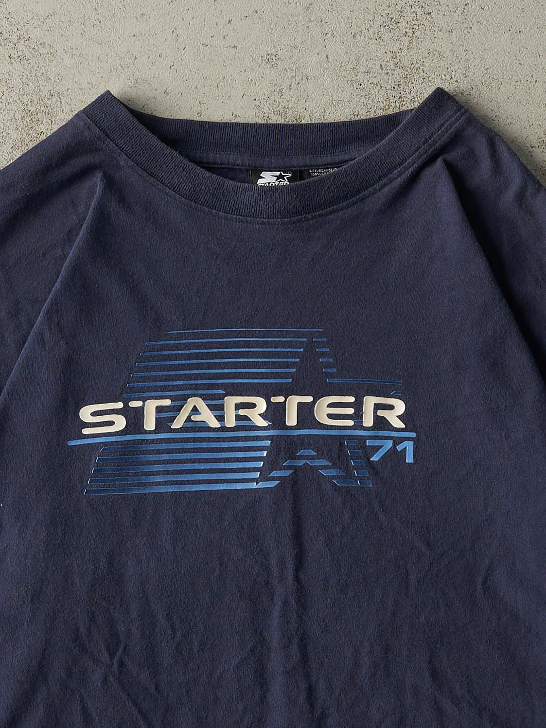 Vintage Y2K Navy Blue Starter Long Sleeve (L) - Image 2
