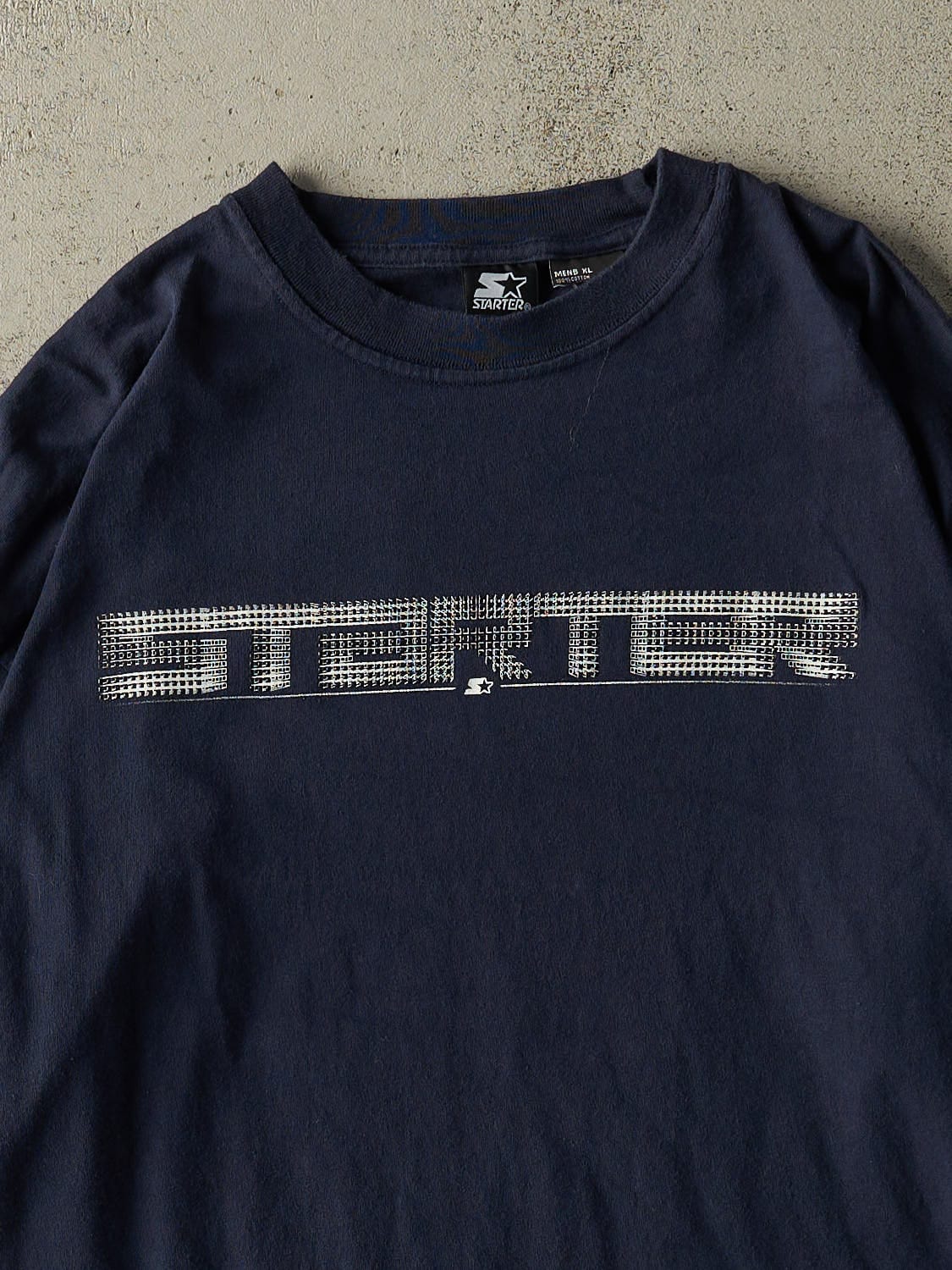 Vintage Y2K Navy Blue Starter Long Sleeve (XL) - Image 2