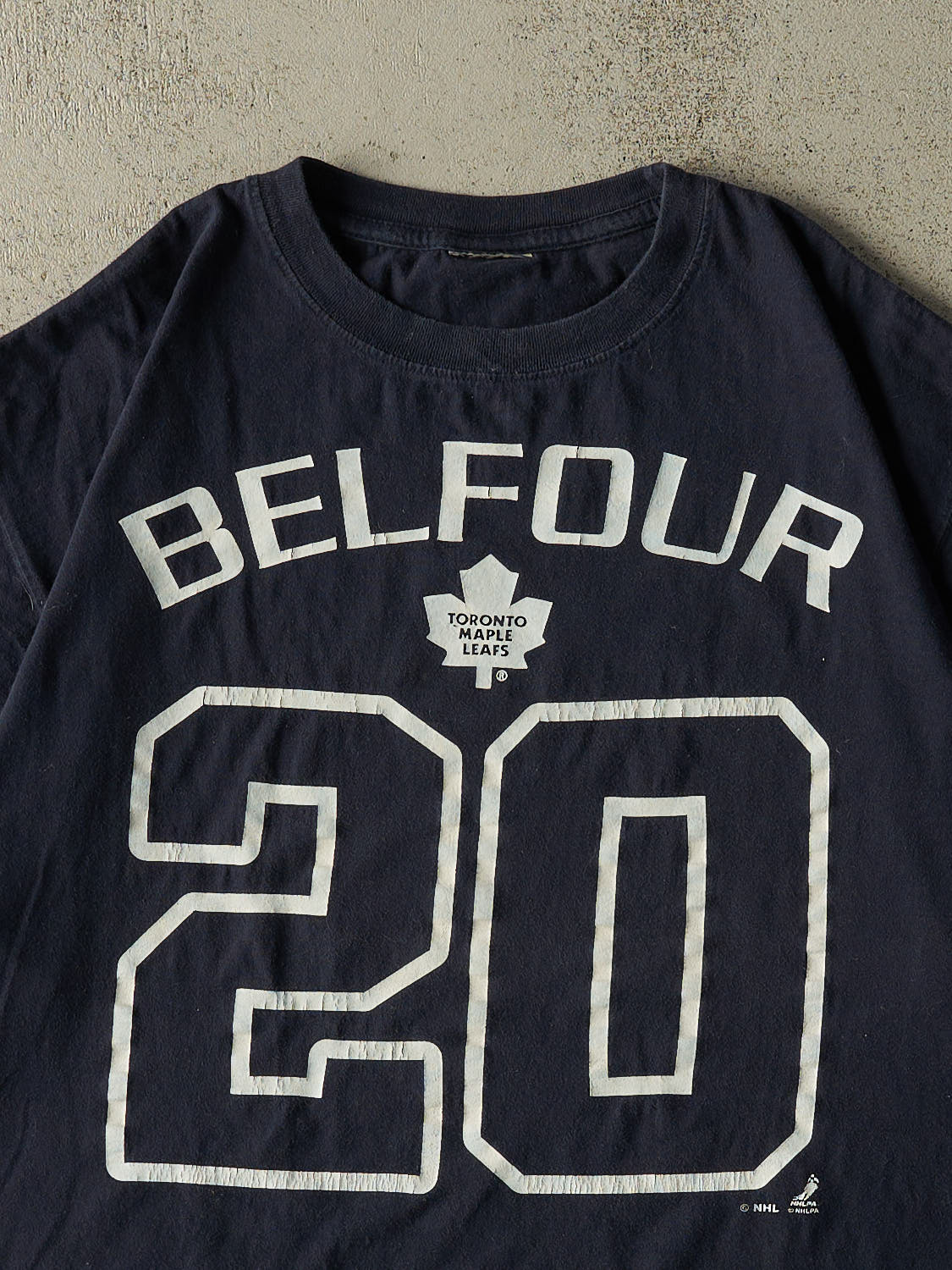 Vintage Y2K Navy Blue Toronto Maple Leafs #20 Ed Belfour Tee (XL) - Image 2