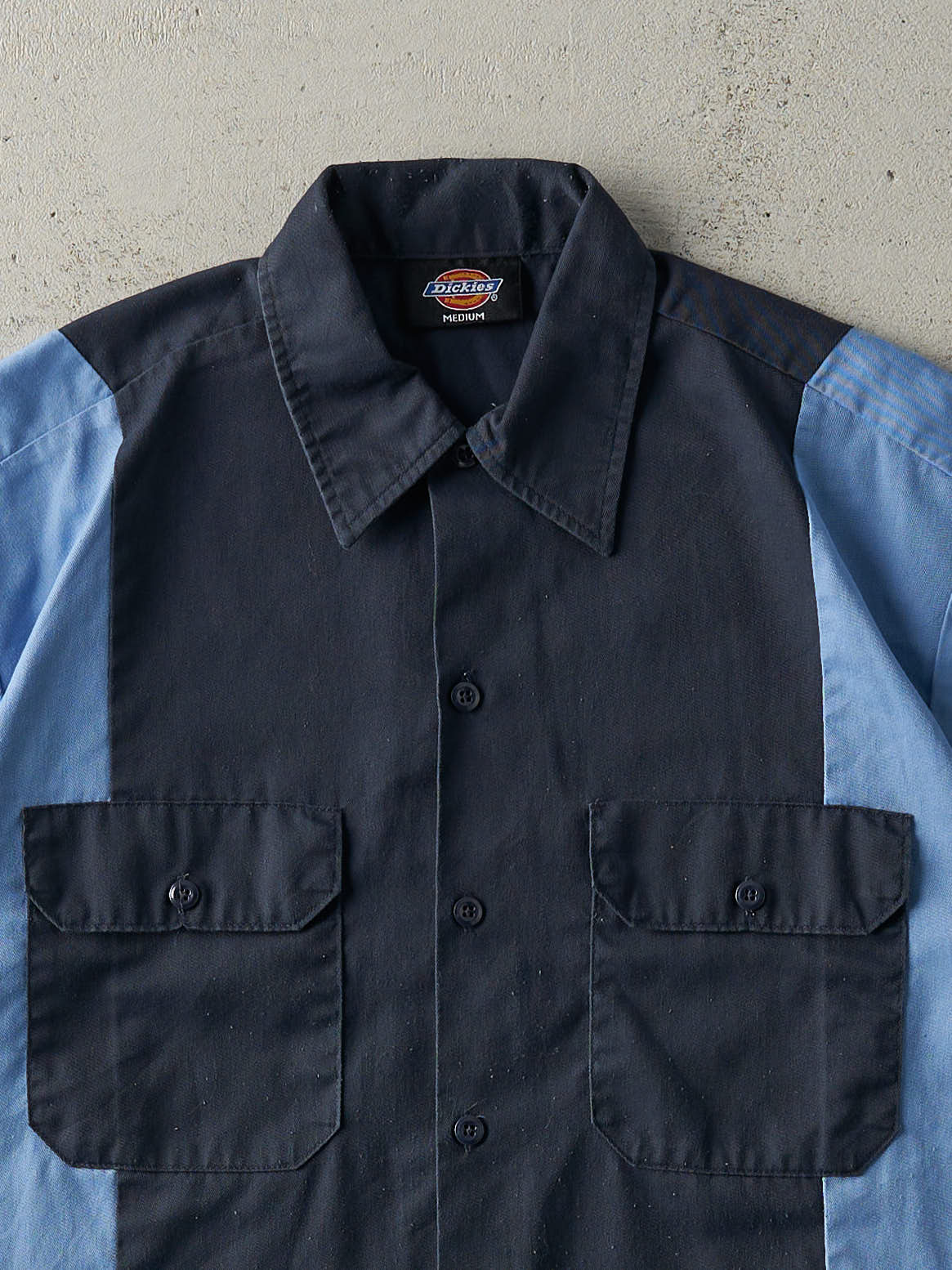 Vintage Y2K Navy Blue Two-Tone Dickies Button Up Shirt (M/L) - Image 2
