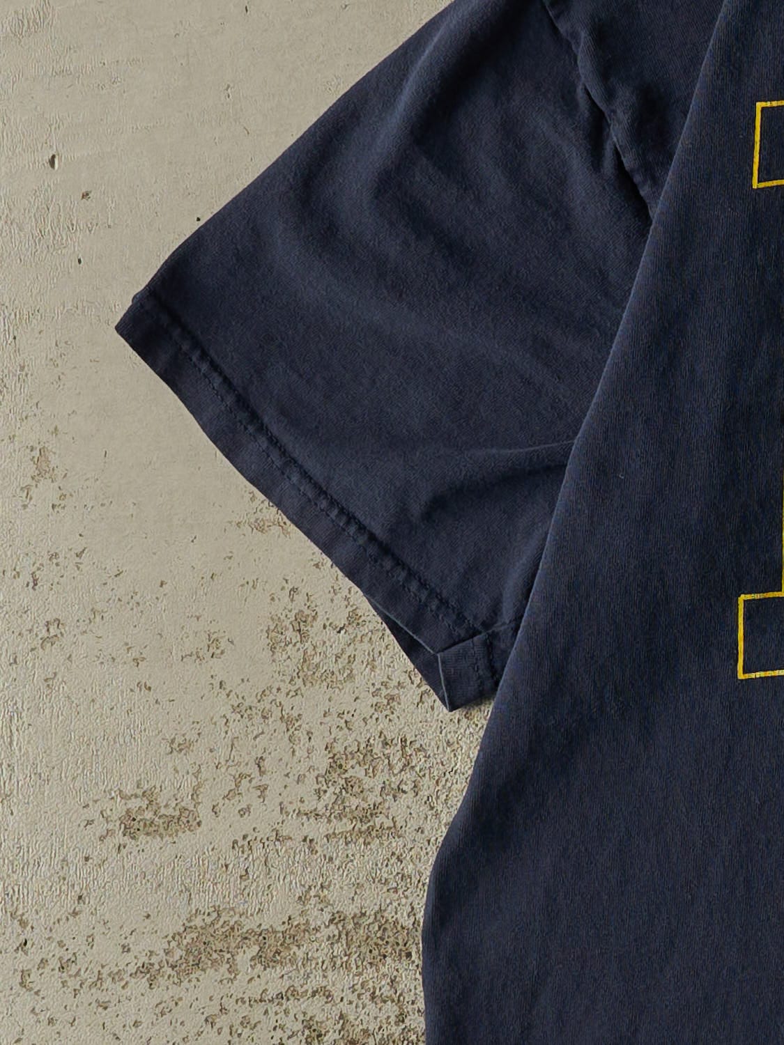 Vintage Y2K Navy Blue University of Michigan "Bo Schembechler" Tee (L/XL) - Image 3