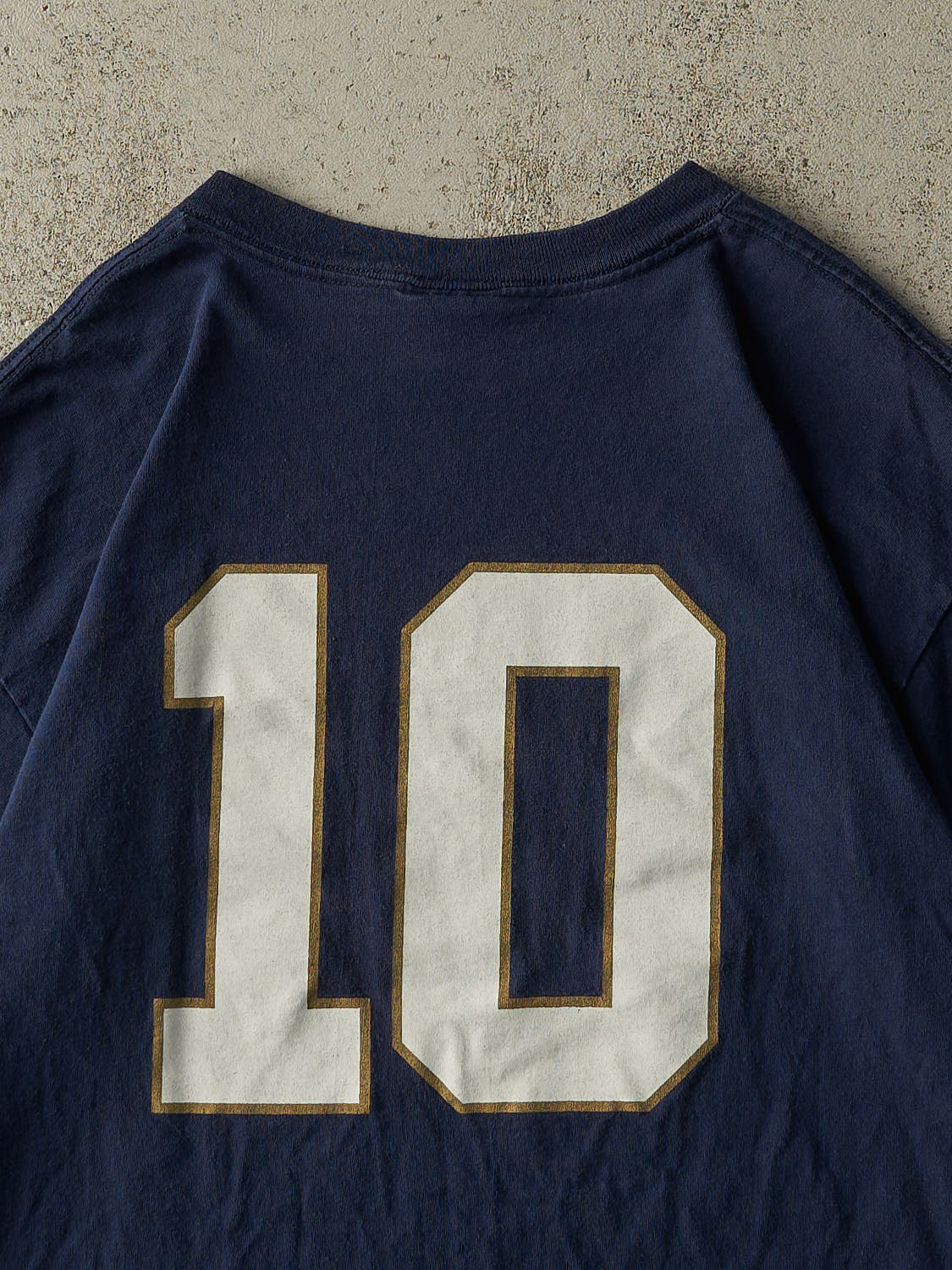 Vintage Y2K Navy Blue University of Notre Dame #10 Tee (L/XL) - Image 5