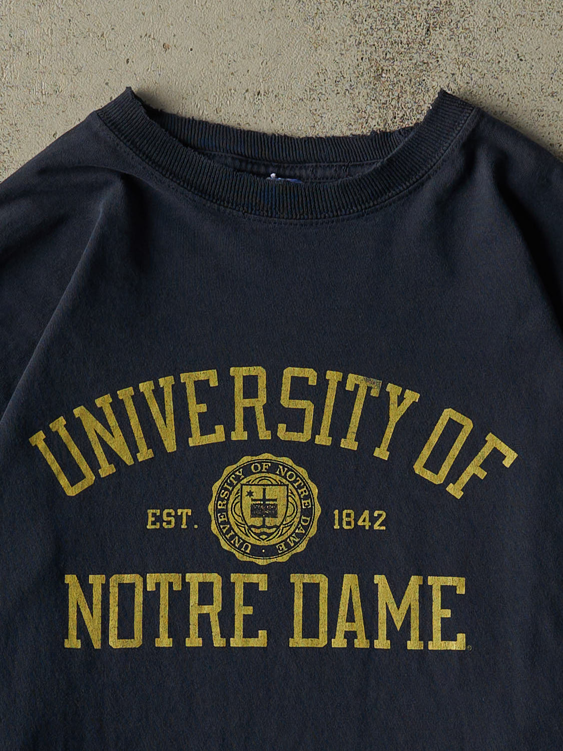 Vintage Y2K Navy Blue University Of Notre Dame Long Sleeve (L/XL) - Image 2