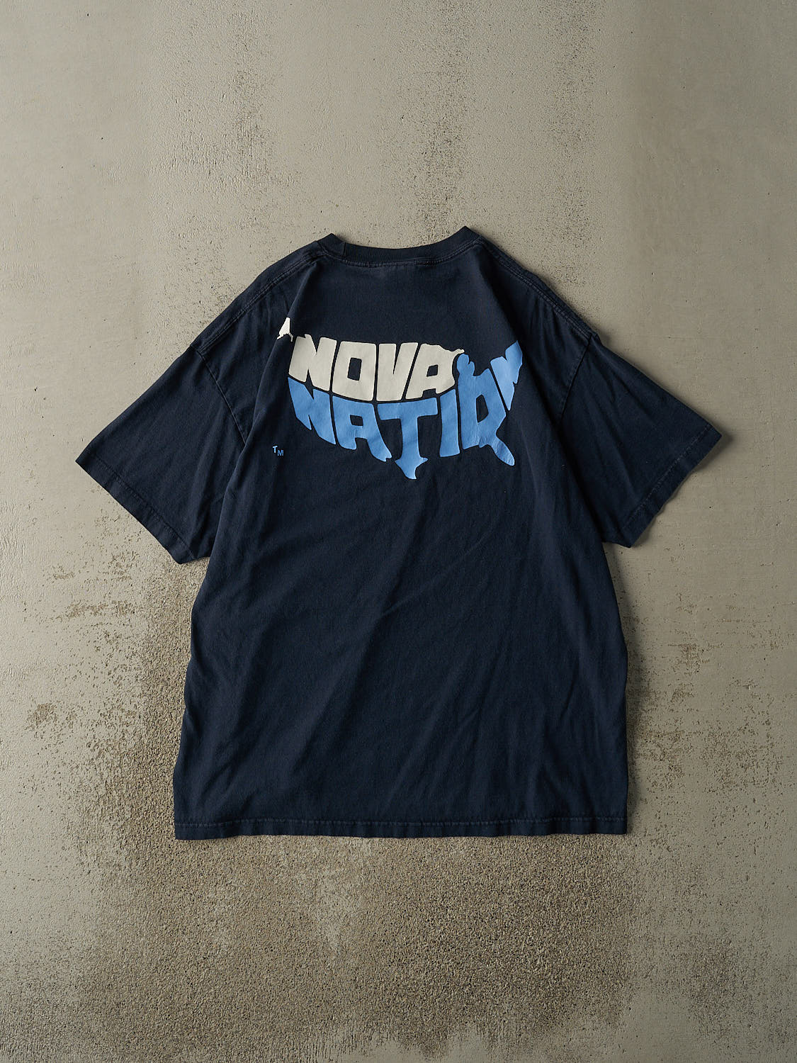 Vintage Y2K Navy Blue Villanova University Nike Tee (XXL) - Image 2