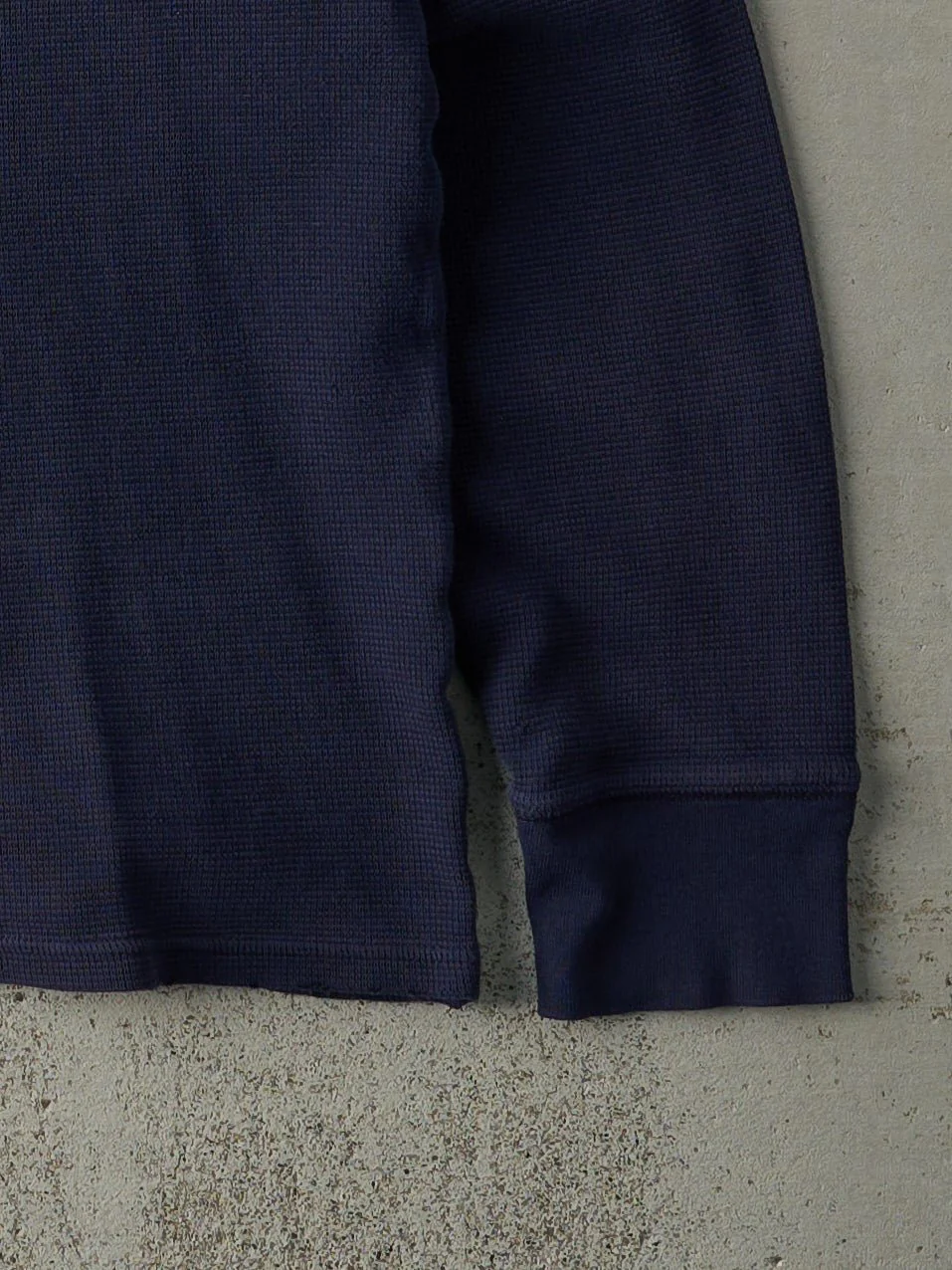 Vintage Y2K Navy Blue Waffle Knit Polo Ralph Lauren Long Sleeve (M) - Image 3