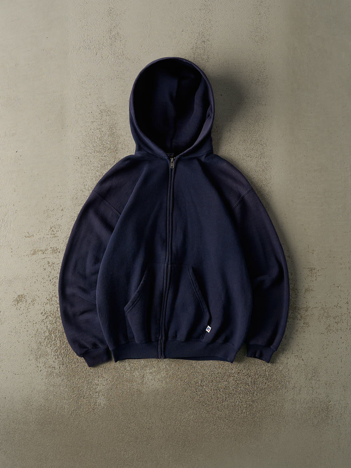 Vintage Y2K Navy Blue Russell Athletic Zip Up Hoodie (M)