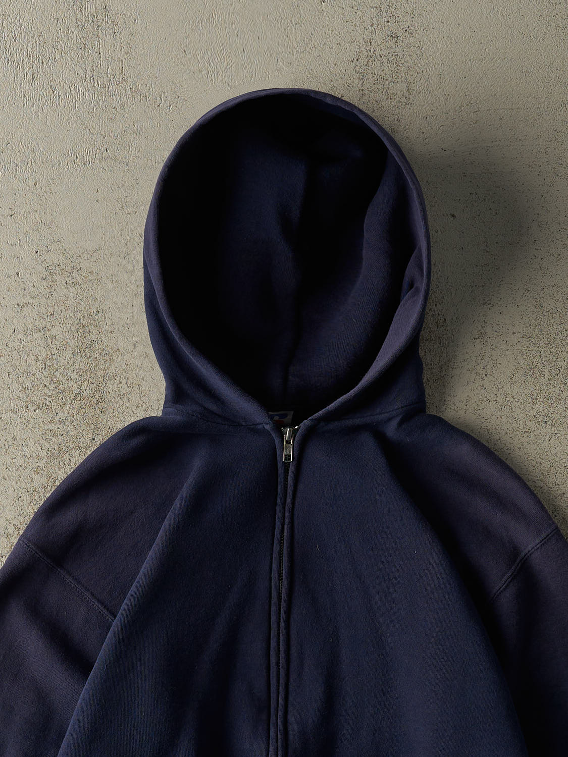 Vintage Y2K Navy Blue Russell Athletic Zip Up Hoodie (M) - Image 2