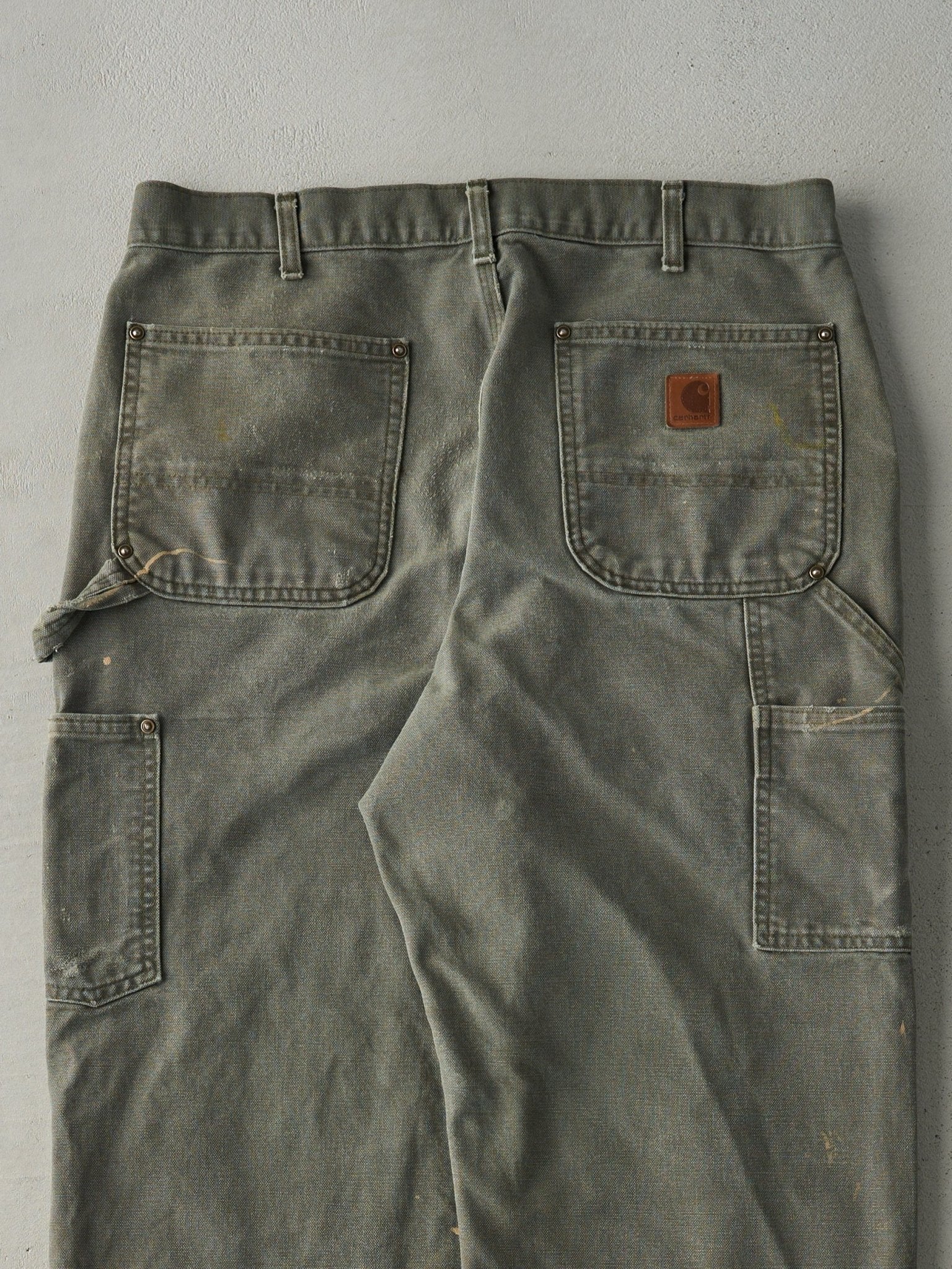 Vintage Y2K Olive Green Carhartt Double Knee Carpenter Pants (33.5x31.5) - Image 4