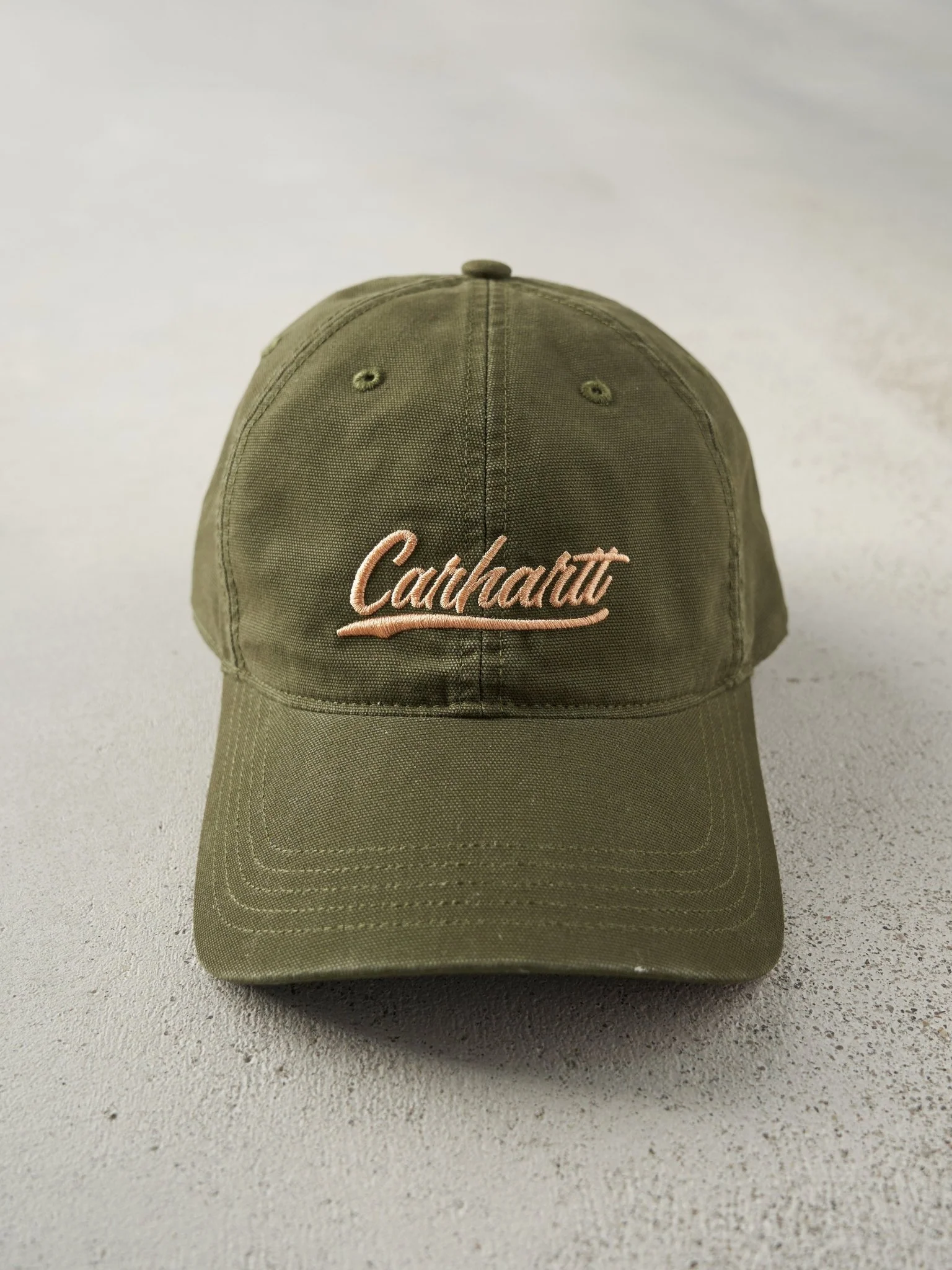 Vintage Y2K Olive Green Embroidered Carhartt Strapback Hat