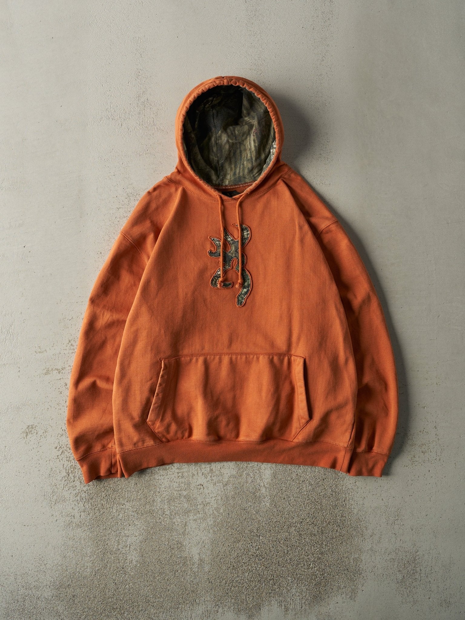 Vintage Y2K Orange Browning Embroidered Hoodie (L)