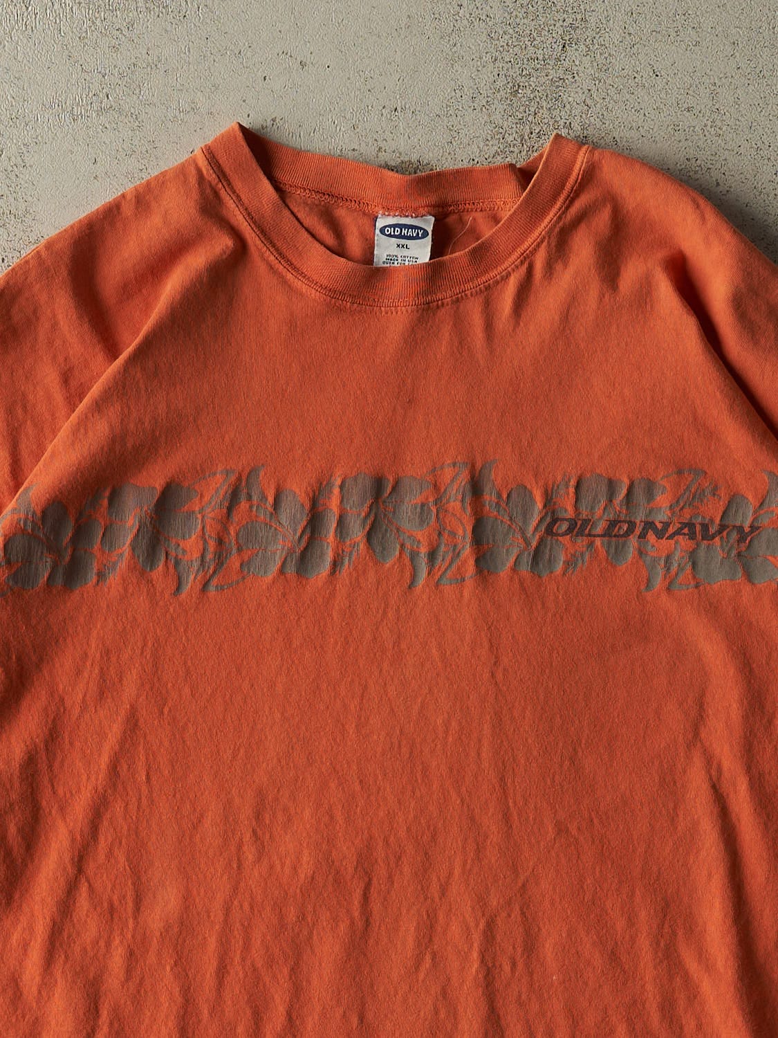 Vintage 90s Orange Old Navy Tee (XXL) - Image 2