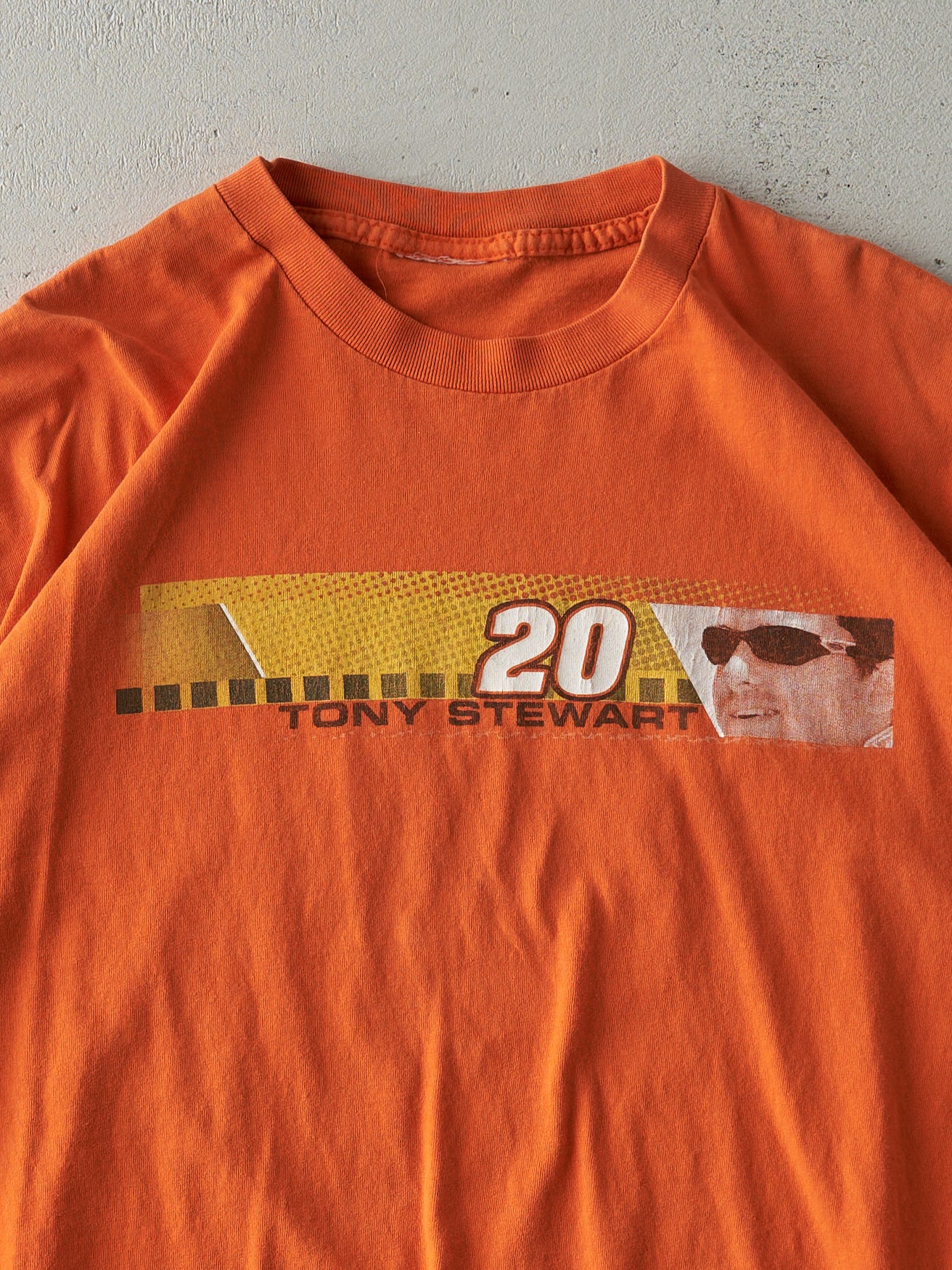 Vintage Y2K Orange Tony Stewart Nascar Racing Boxy Tee (L) - Image 3