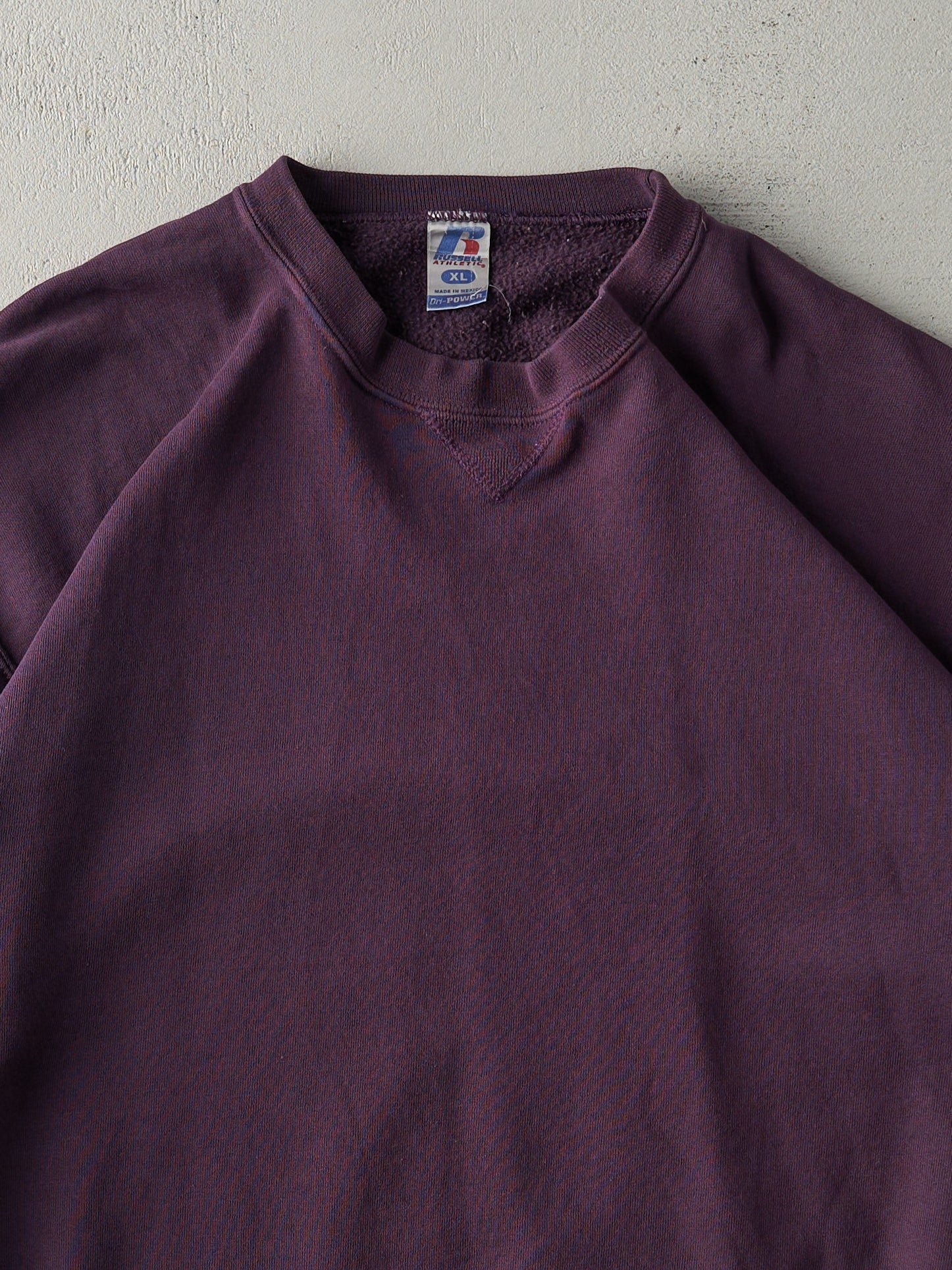 Vintage Y2K Plum Purple Russell Athletics Blank Boxy Crewneck (L) - Image 2