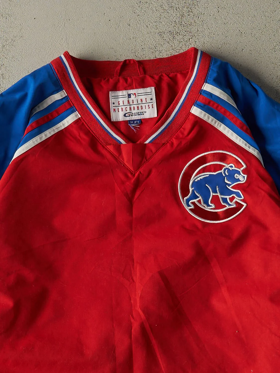 Vintage Y2K Red & Blue Chicago Cubs Windbreaker Jacket (XXL) - Image 3