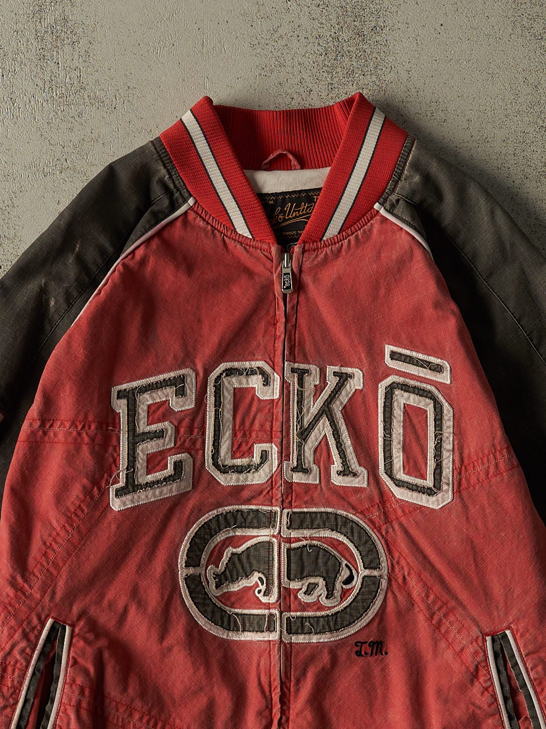 Vintage Y2K Red Ecko Bomber Jacket (L/XL) - Image 4