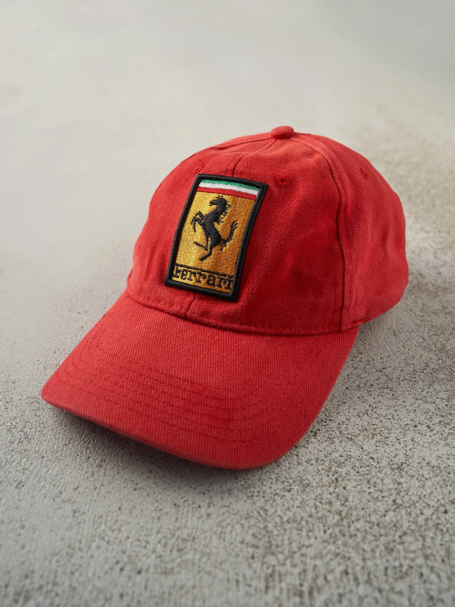 Vintage Y2K Red Embroidered Ferrari Velcro Hat - Image 2