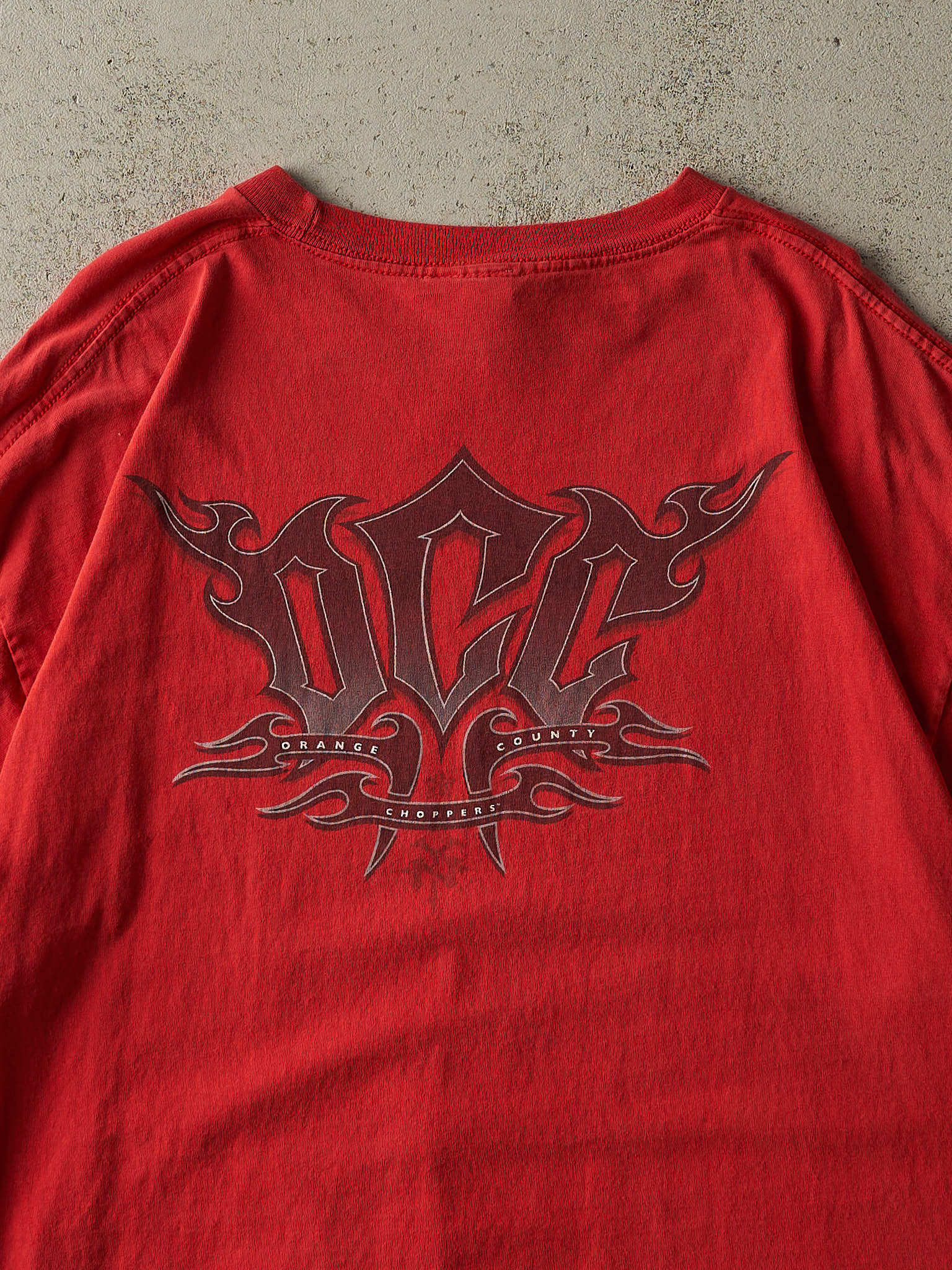 Vintage Y2K Red Orange County Choppers Tee (XXL) - Image 4